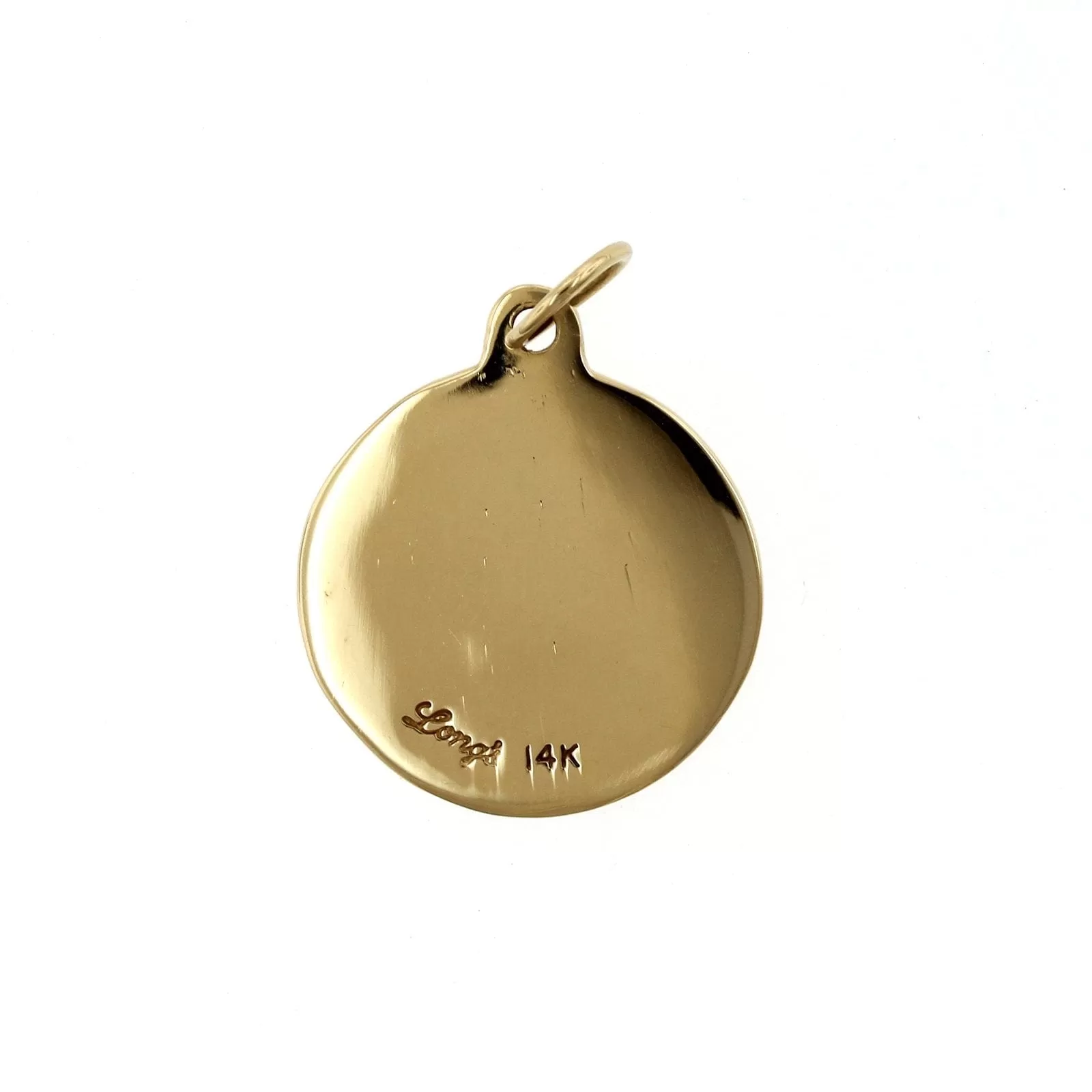 14K Yellow Gold C Round Disc