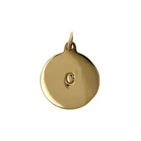 14K Yellow Gold C Round Disc