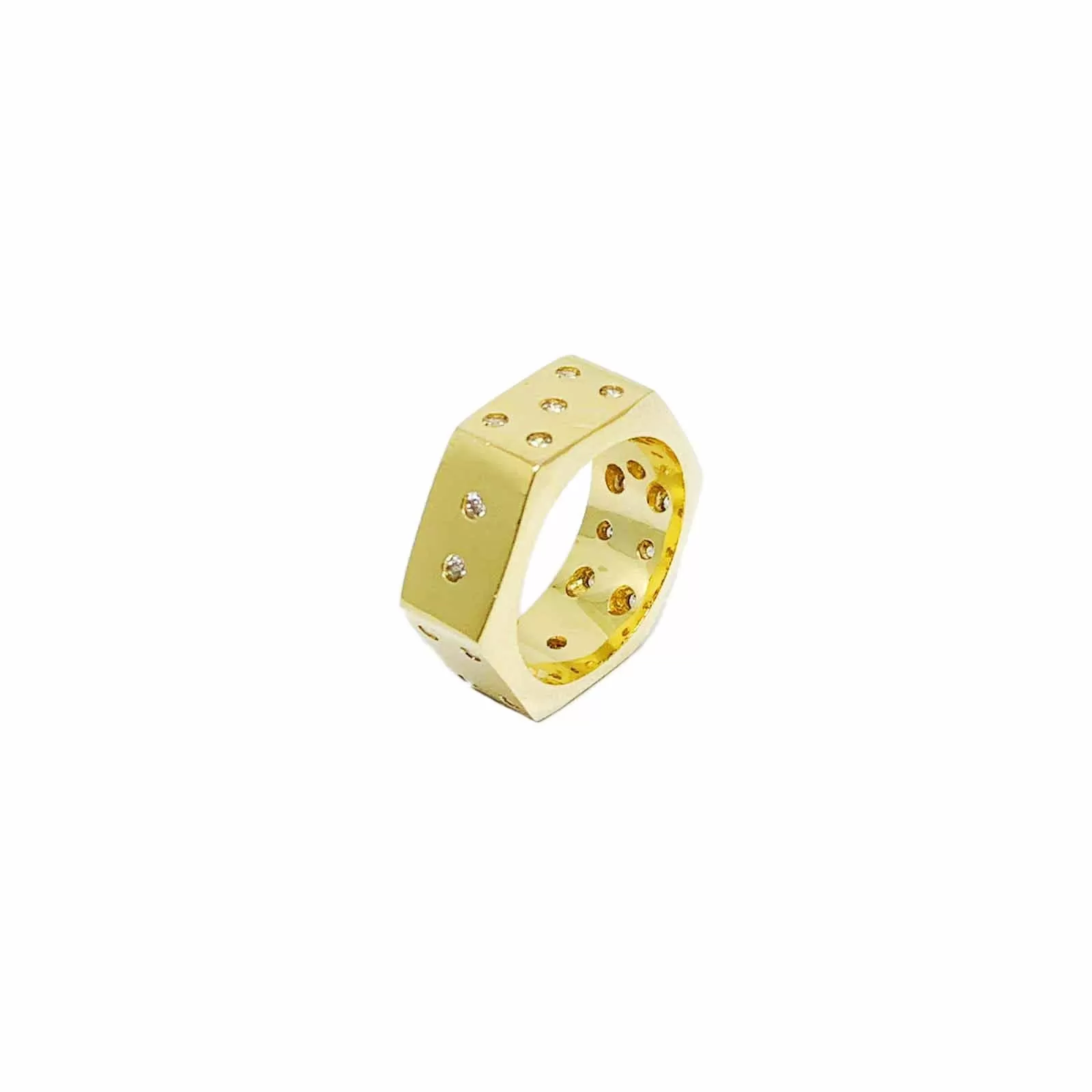 18k Gold Filled Dice Ring For Wholesale and Jewelry Supplies