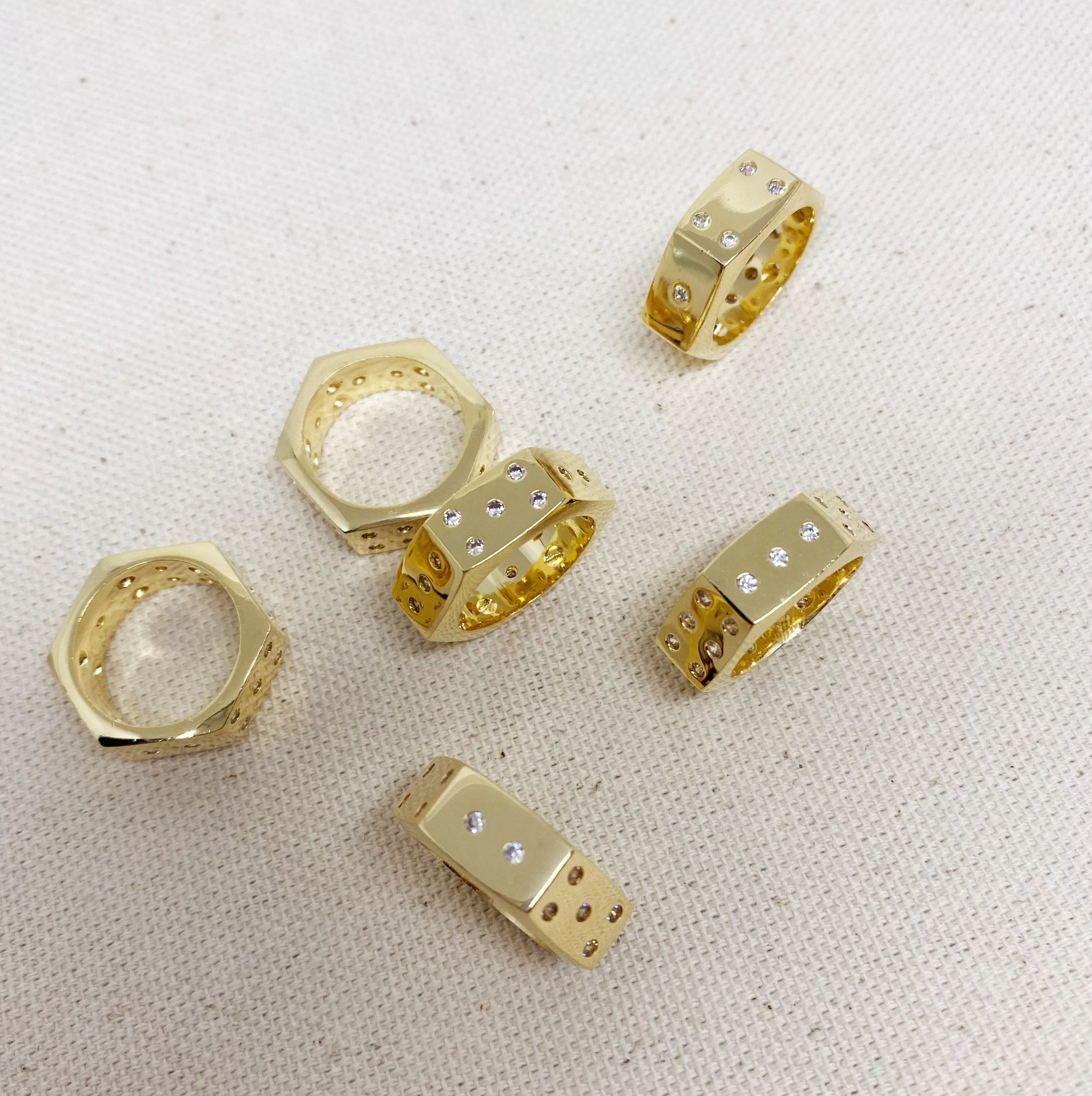 18k Gold Filled Dice Ring For Wholesale and Jewelry Supplies