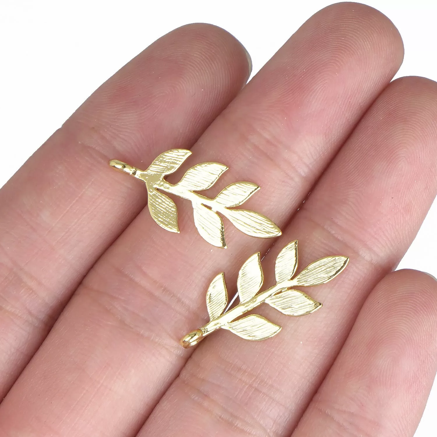 18K Real Gold Plated 15*11mm Leaf Brass Charm Pendants Necklace Earring Charm 1 Piece 10331304