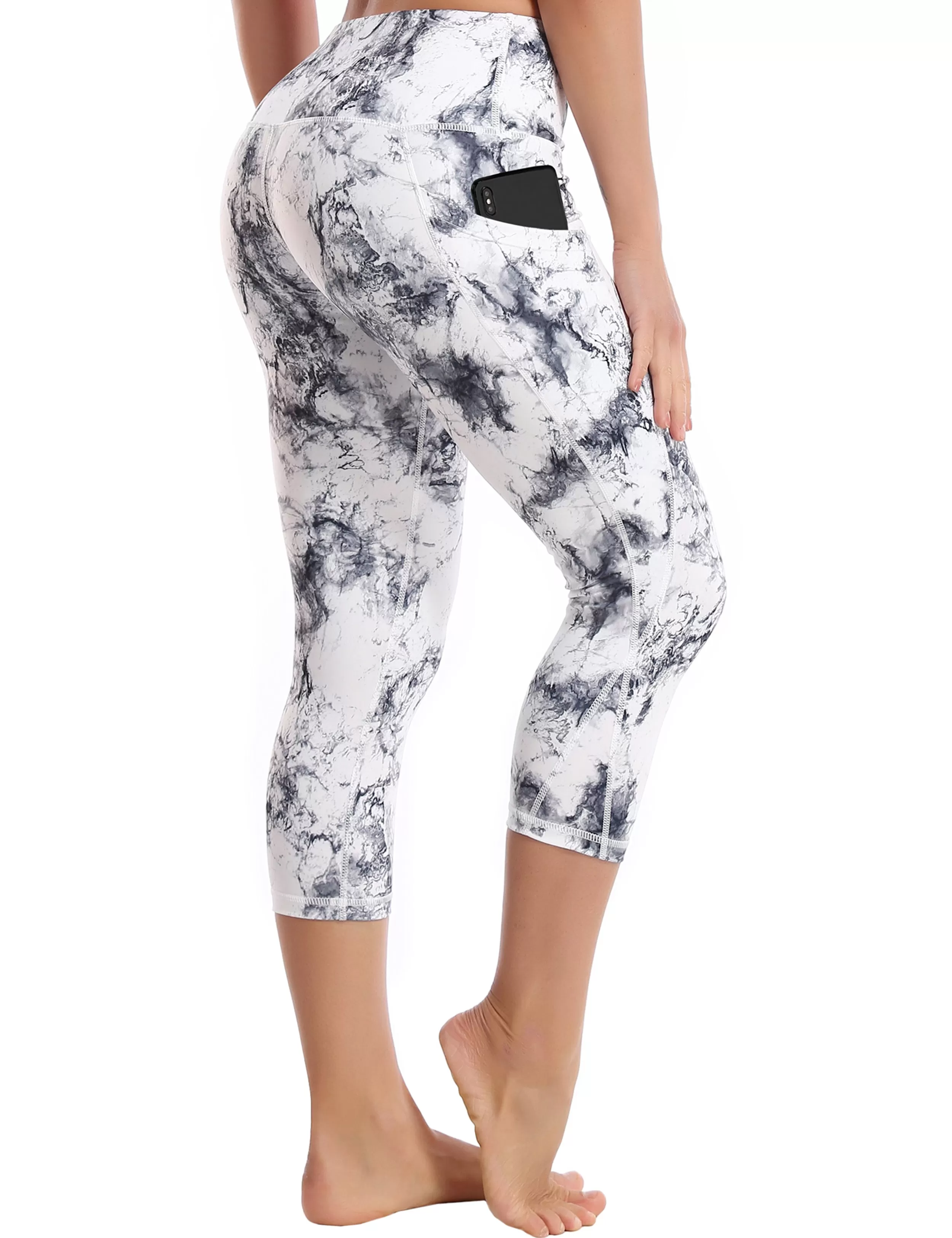 19 Printed Side Pockets Capris arabescato_yogastudio