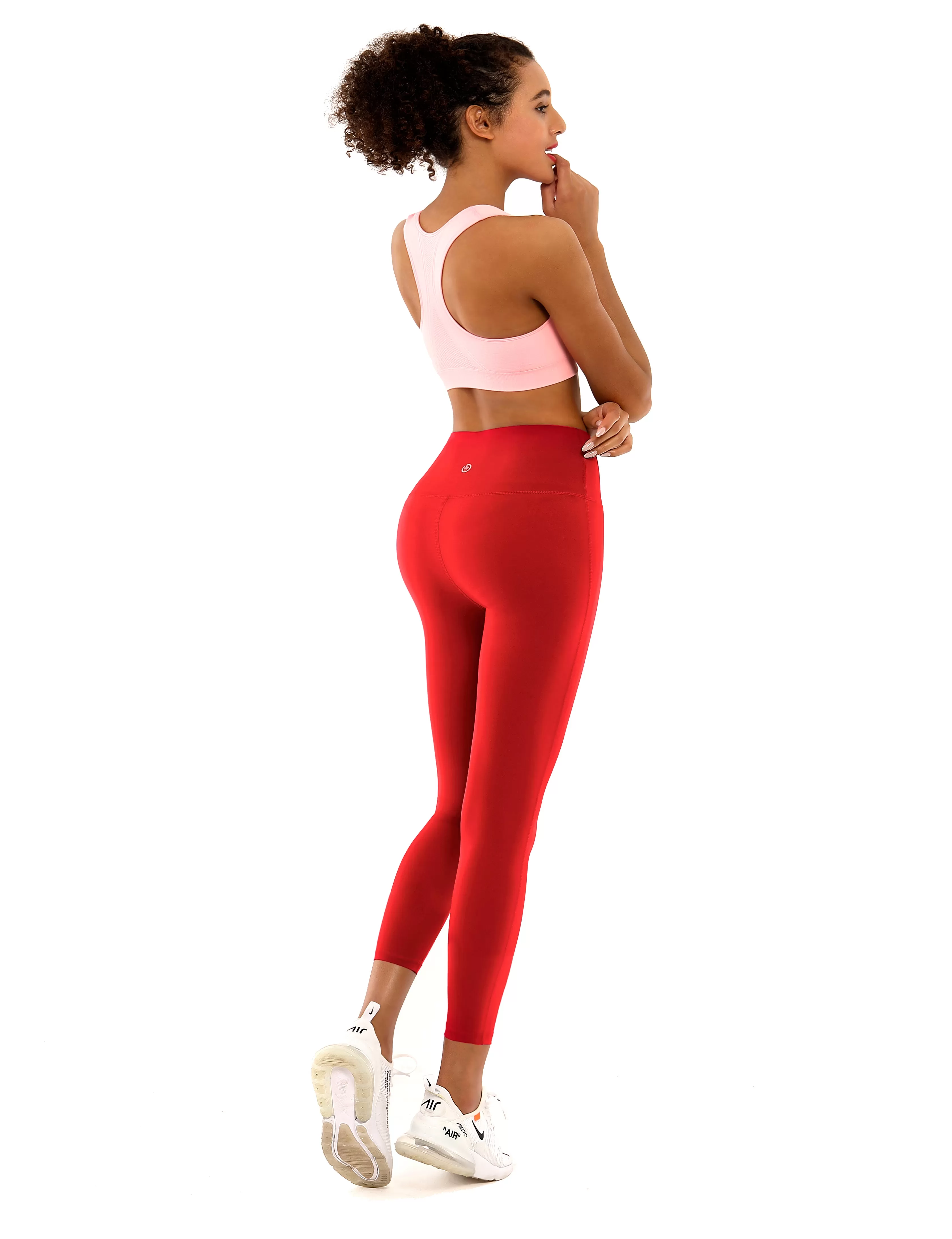 22" High Waist Side Line Capris scarlet