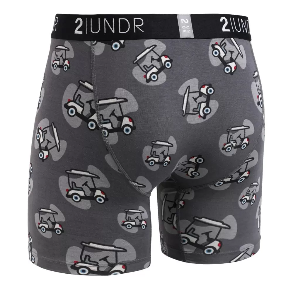 '2UNDR' Men's Swing Shift 6 Boxer Brief - Cart Path Grey