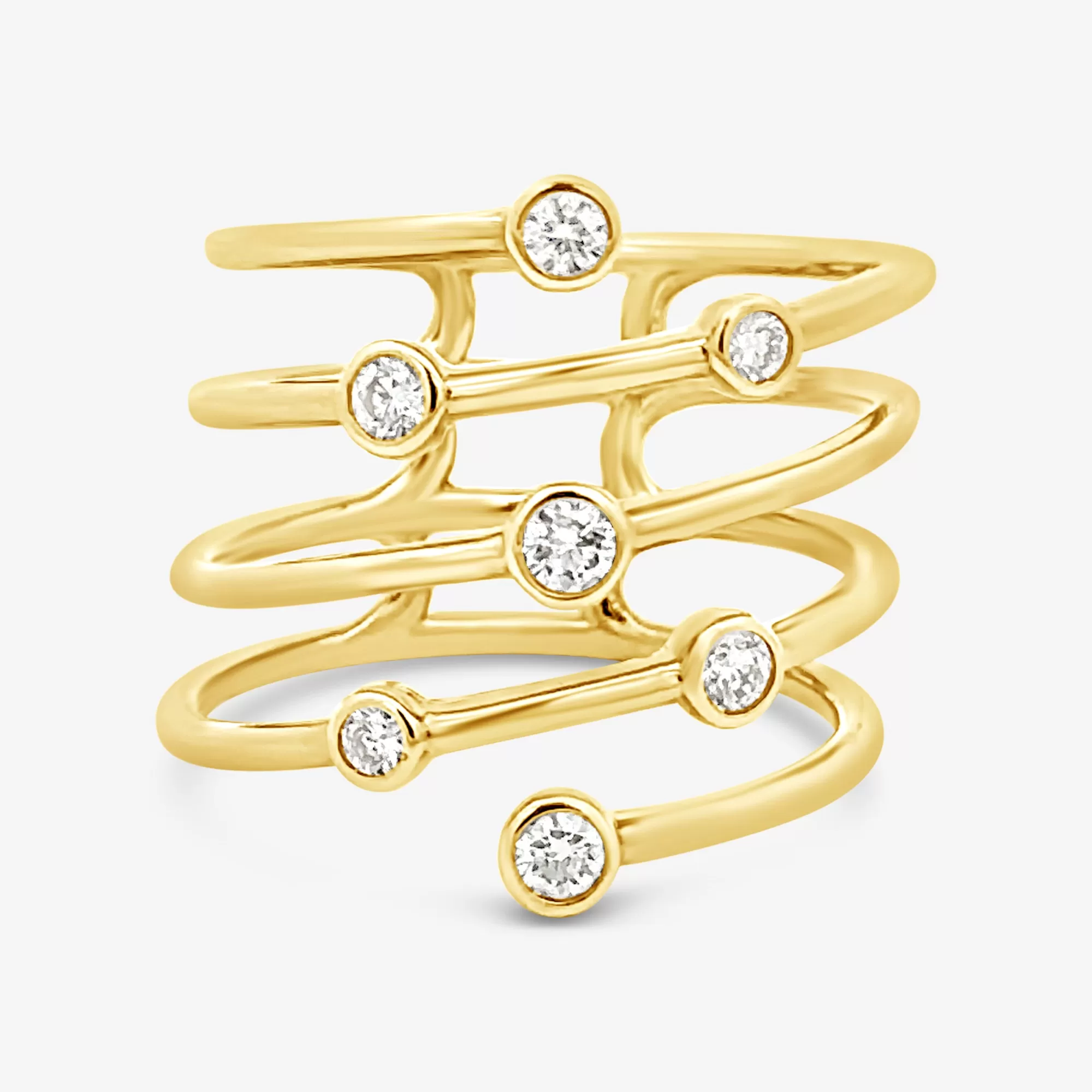 5 Row Diamond Constellation Ring