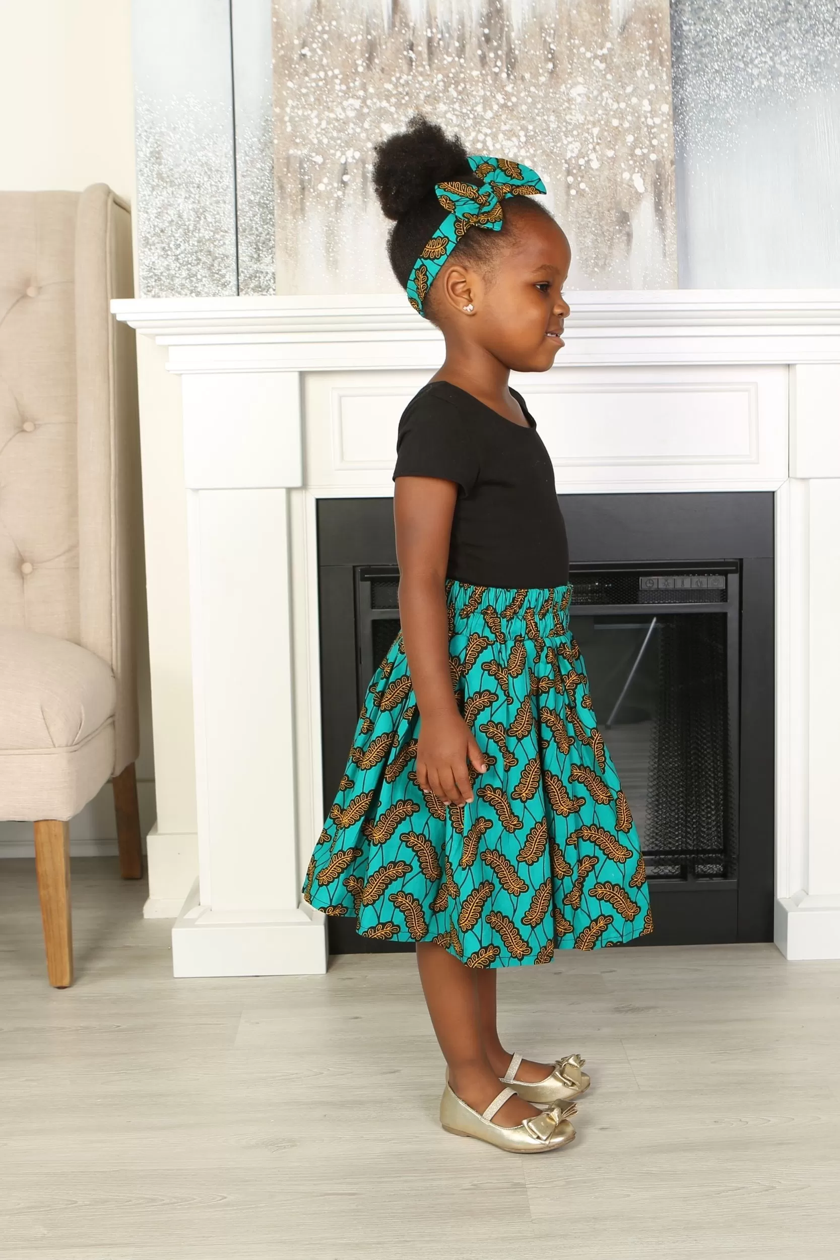 ABBY AFRICAN PRINT GIRLS' SKIRT