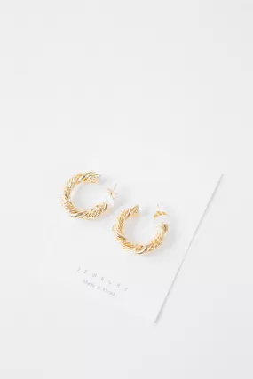 Alice Twisted Hoop Earring, Gold