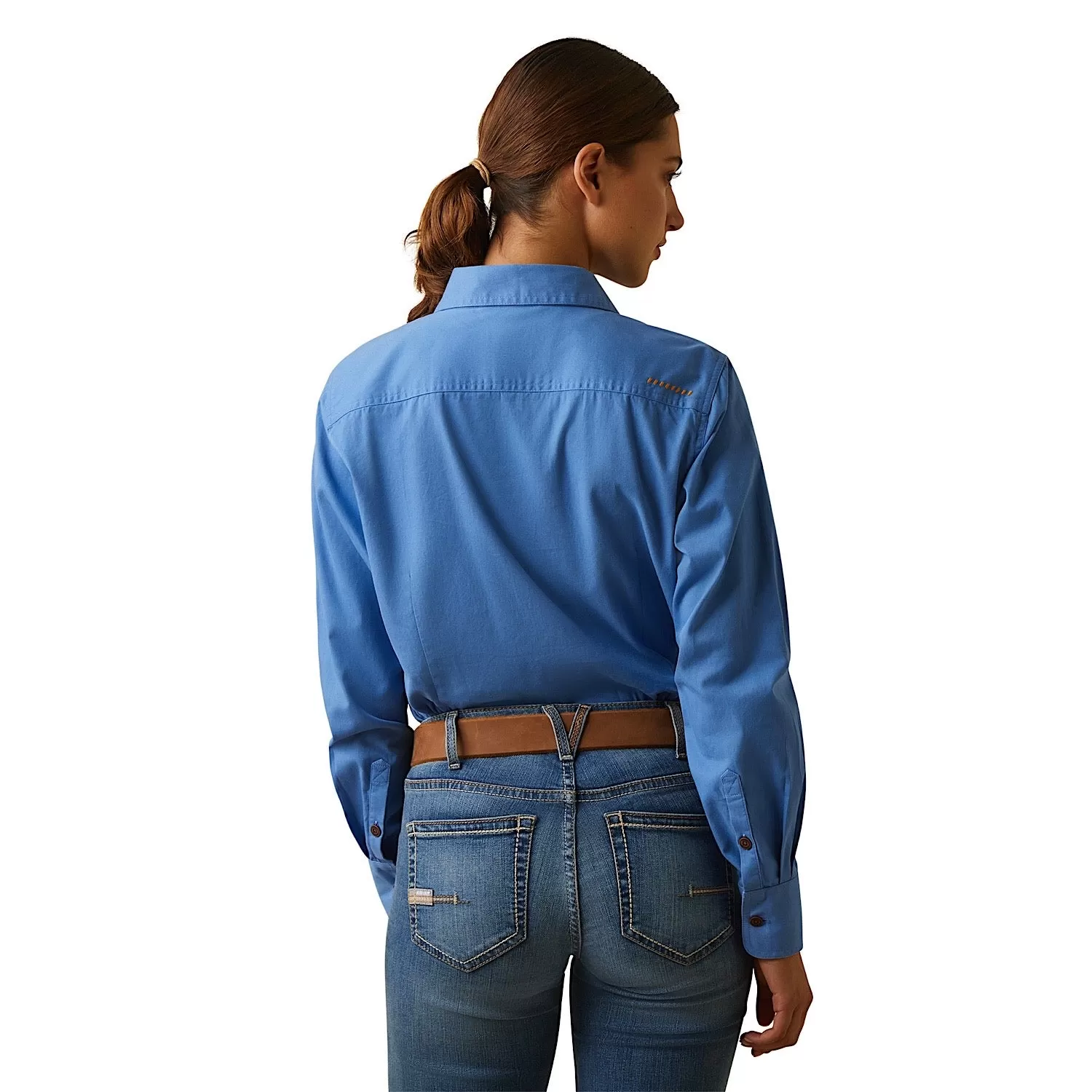 Ariat Womens Half Button L/S Workshirt Blue