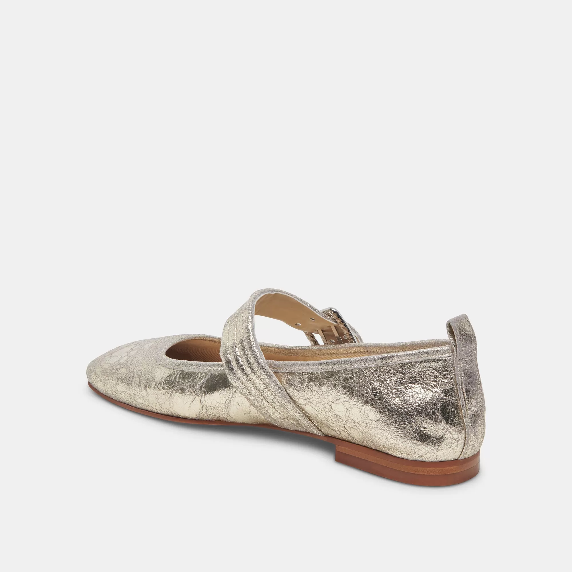 ARORA BALLET FLATS PLATINUM DISTRESSED LEATHER - re:vita