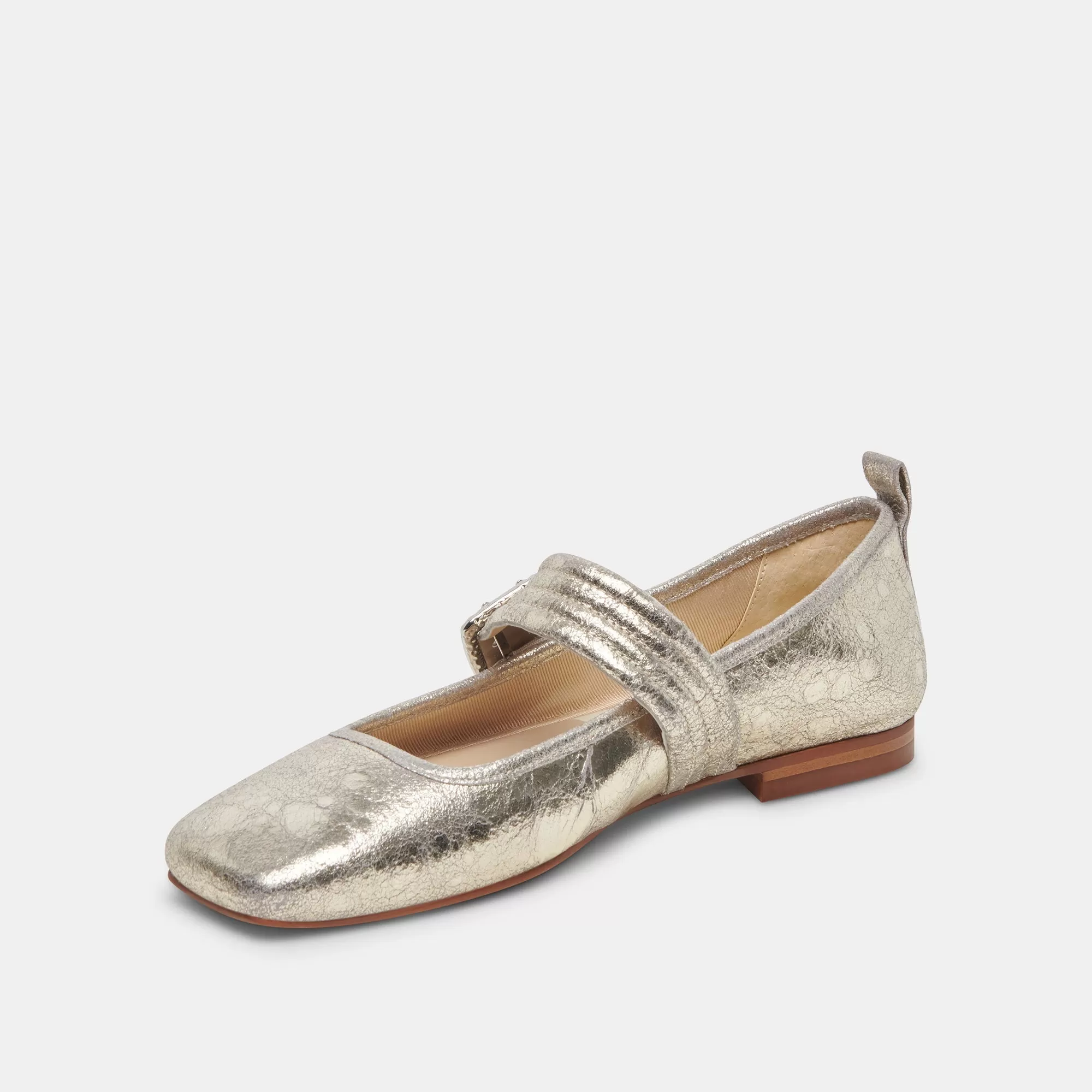 ARORA BALLET FLATS PLATINUM DISTRESSED LEATHER - re:vita