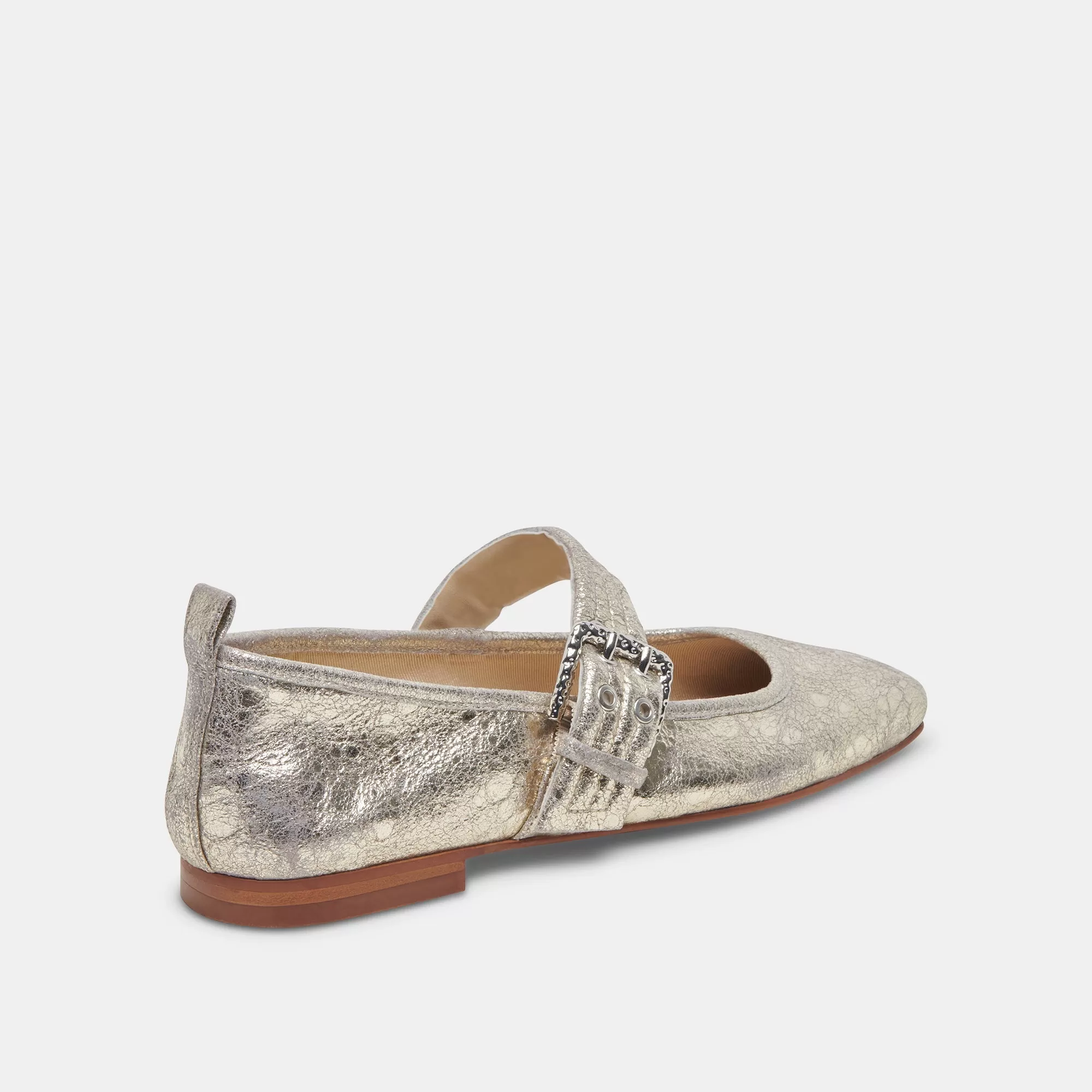 ARORA BALLET FLATS PLATINUM DISTRESSED LEATHER - re:vita