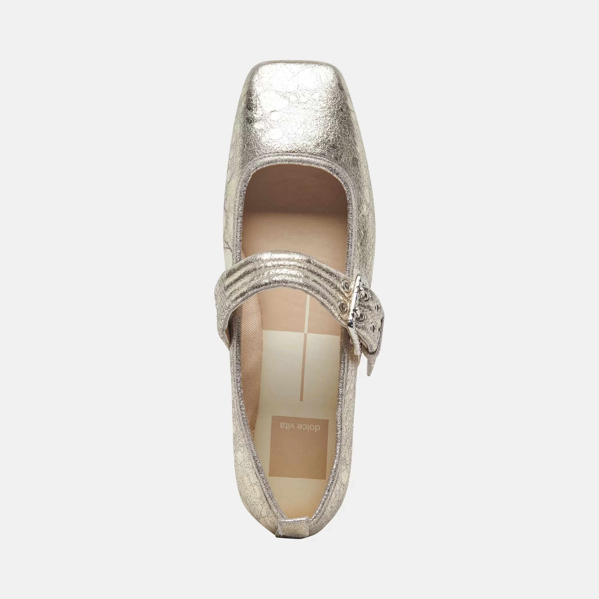 ARORA BALLET FLATS PLATINUM DISTRESSED LEATHER - re:vita