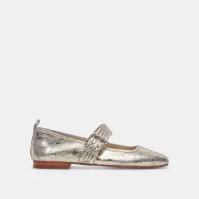 ARORA BALLET FLATS PLATINUM DISTRESSED LEATHER - re:vita