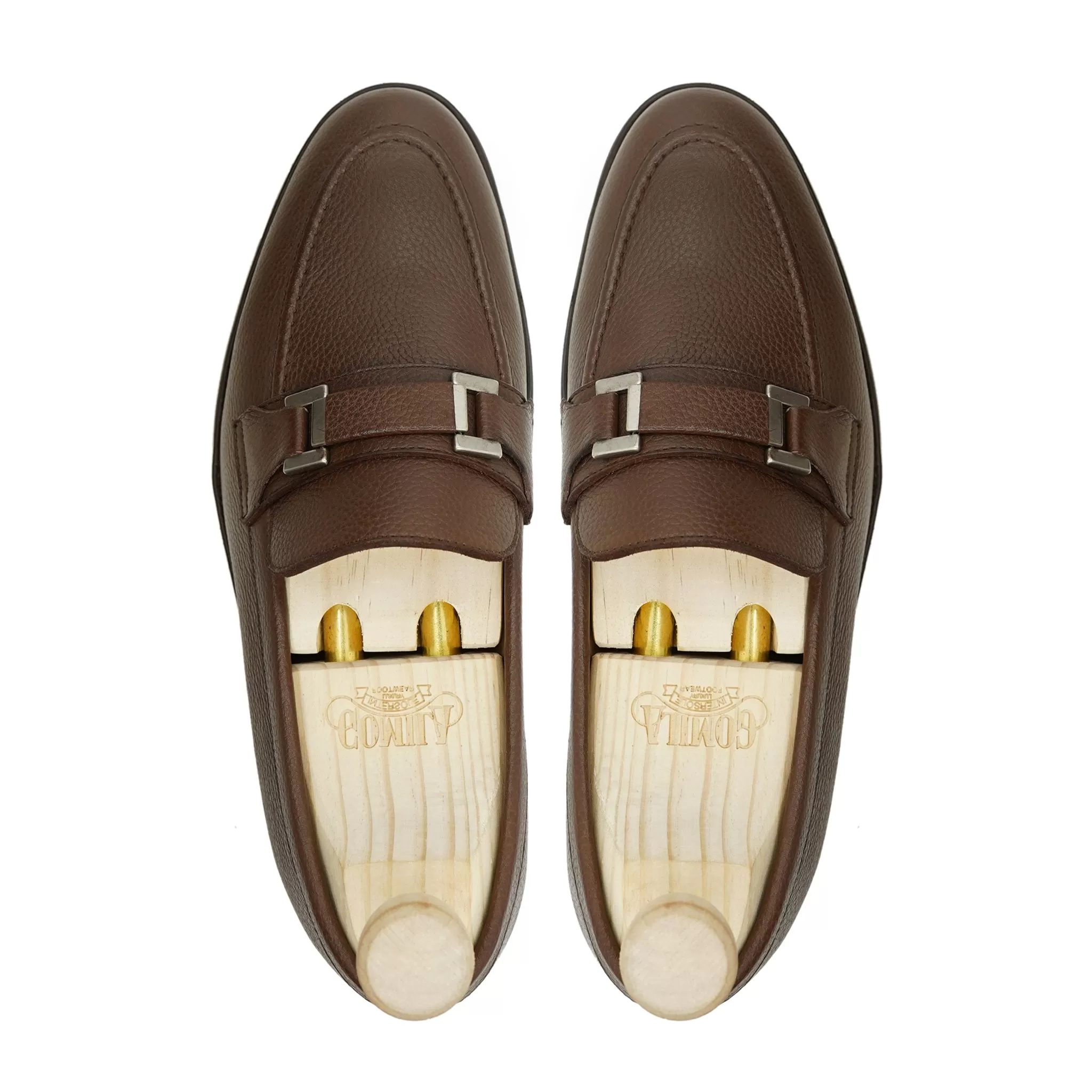 ATHENA - BROWN PEBBLE GRAIN LOAFER