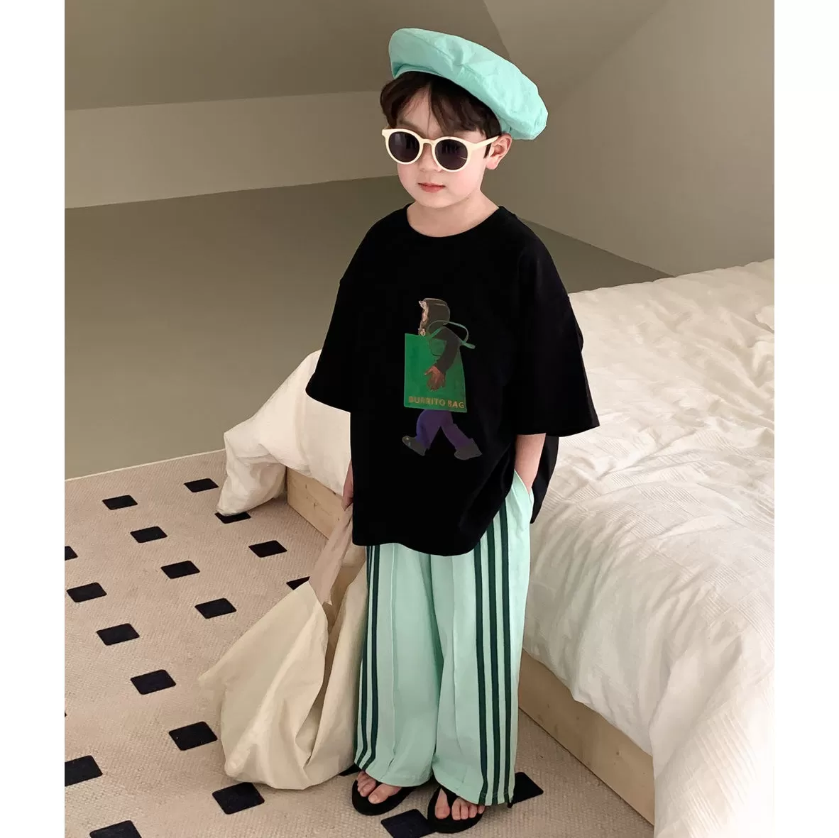 Baby Kid Boys Letters Cartoon Print Tops