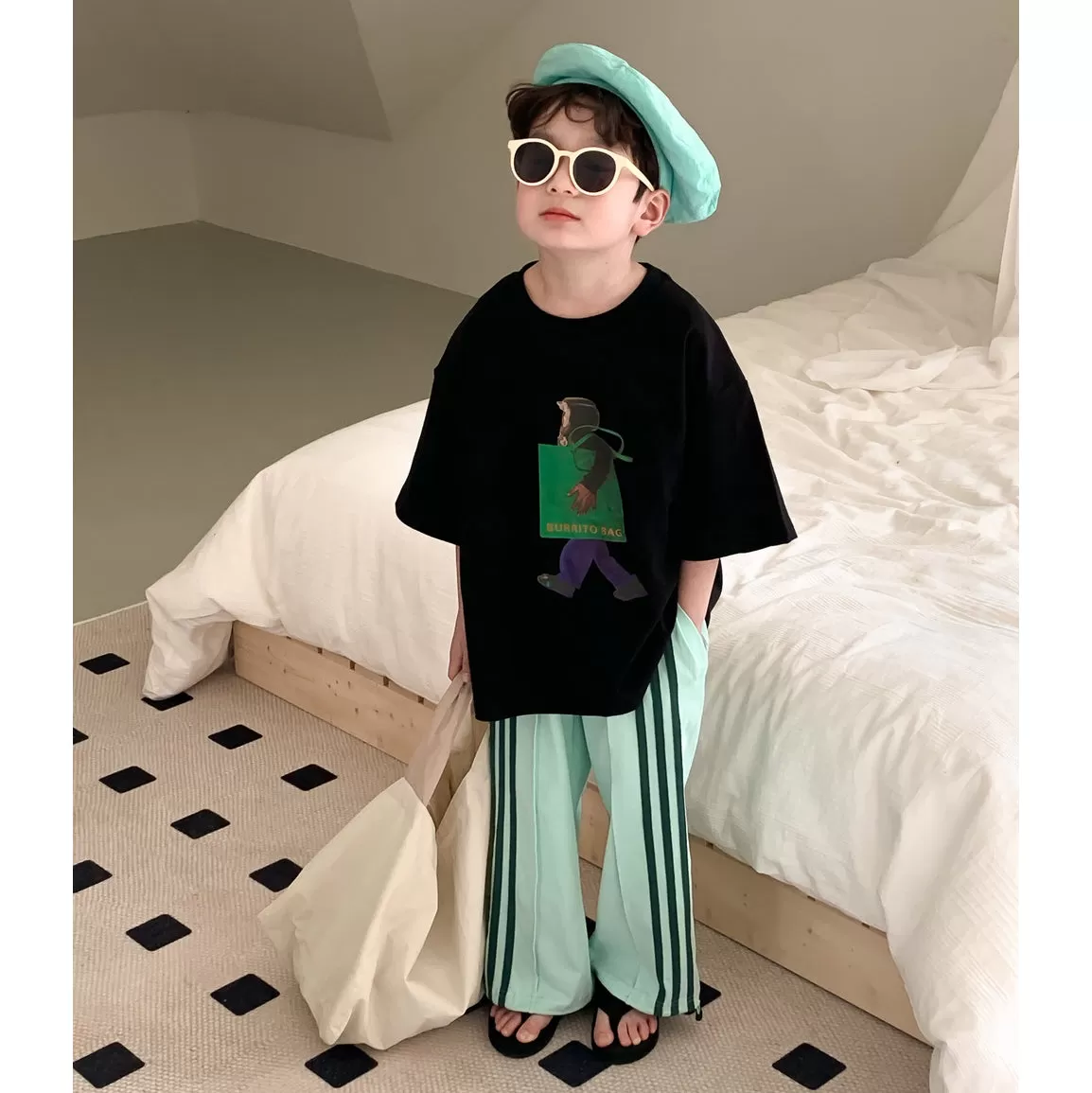 Baby Kid Boys Letters Cartoon Print Tops