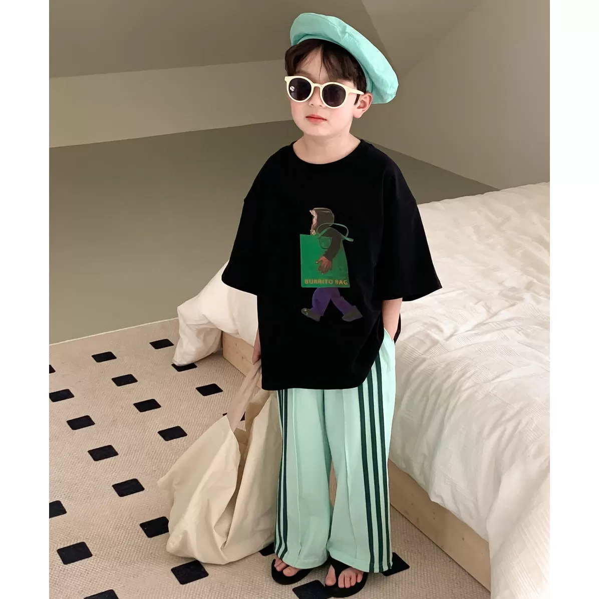 Baby Kid Boys Letters Cartoon Print Tops