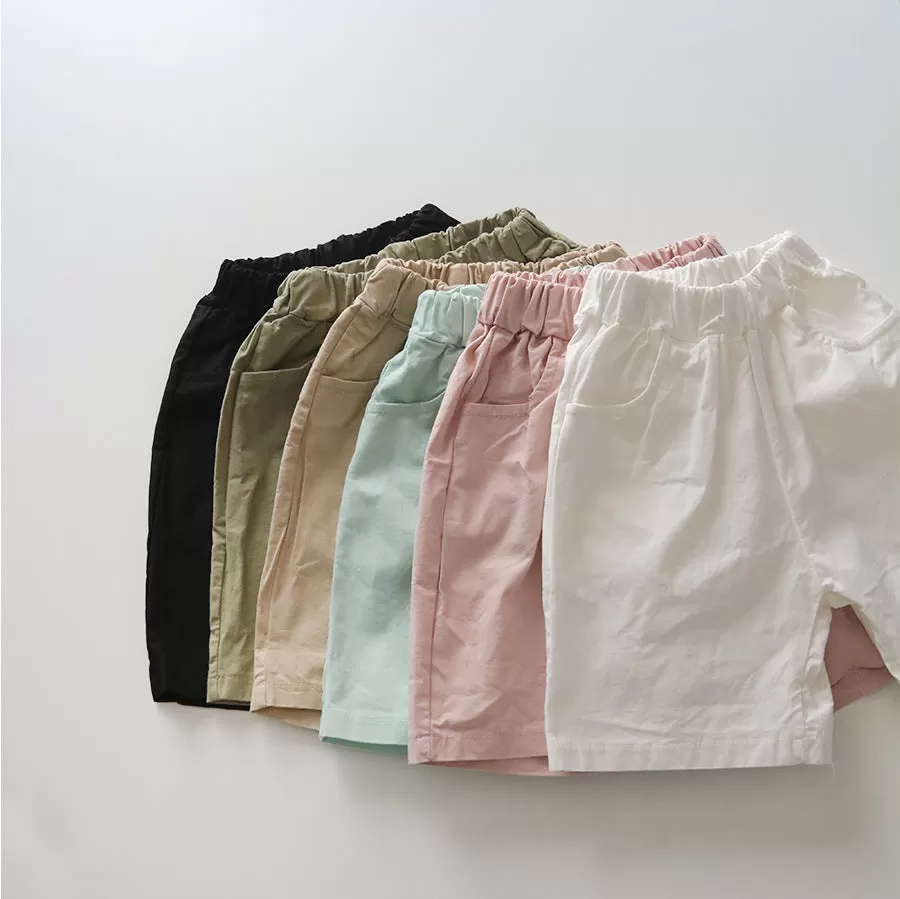 Baby Kid Girls Boys Solid Color Shorts Wholesale 24030117