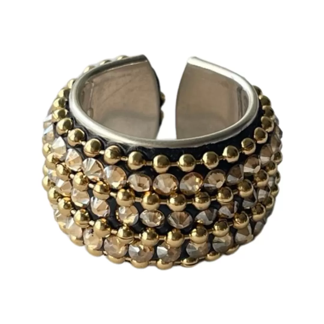 B.E. BALLS CHAIN AND SWAROVSKI RING BAND