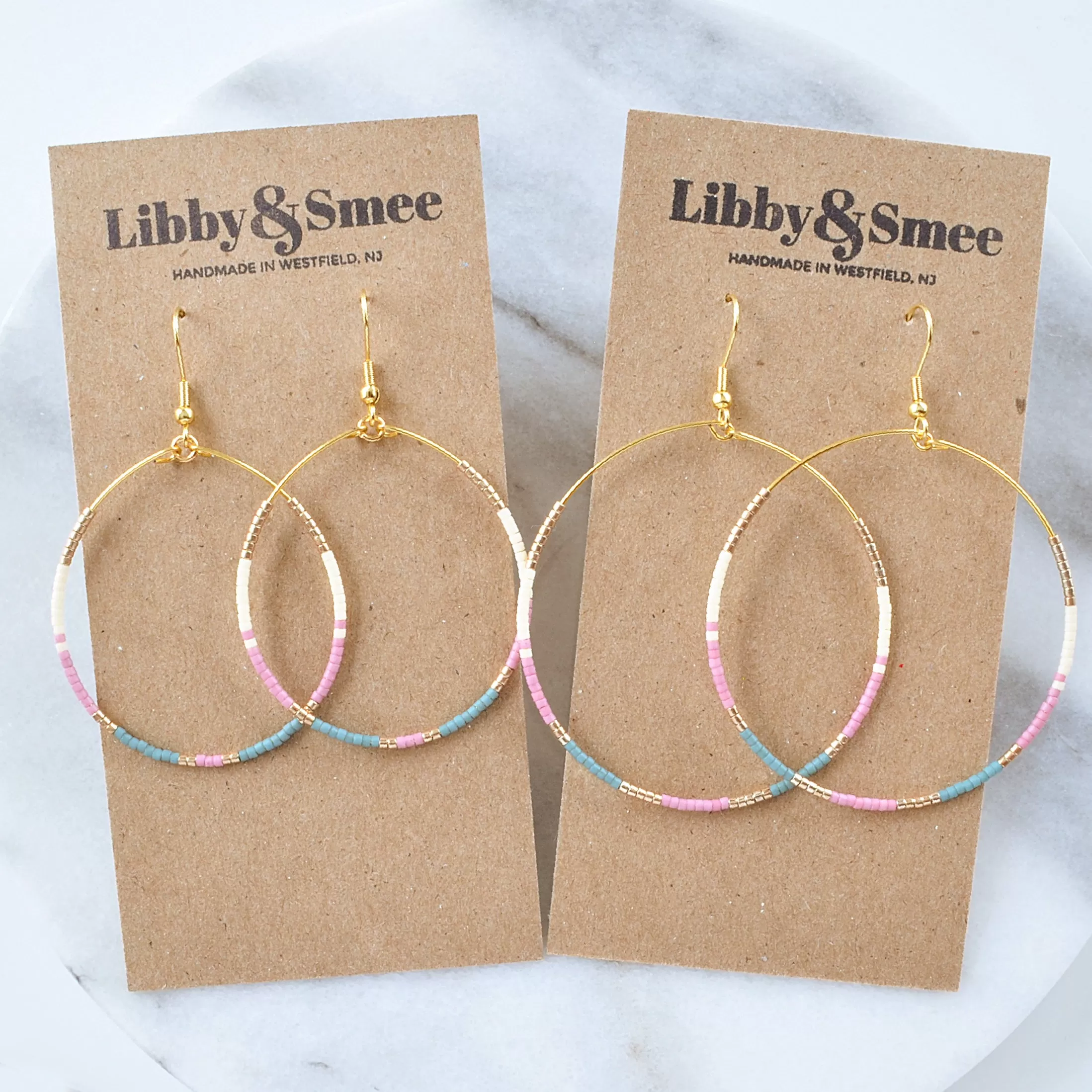 Big Beaded Hoops - MAUVE