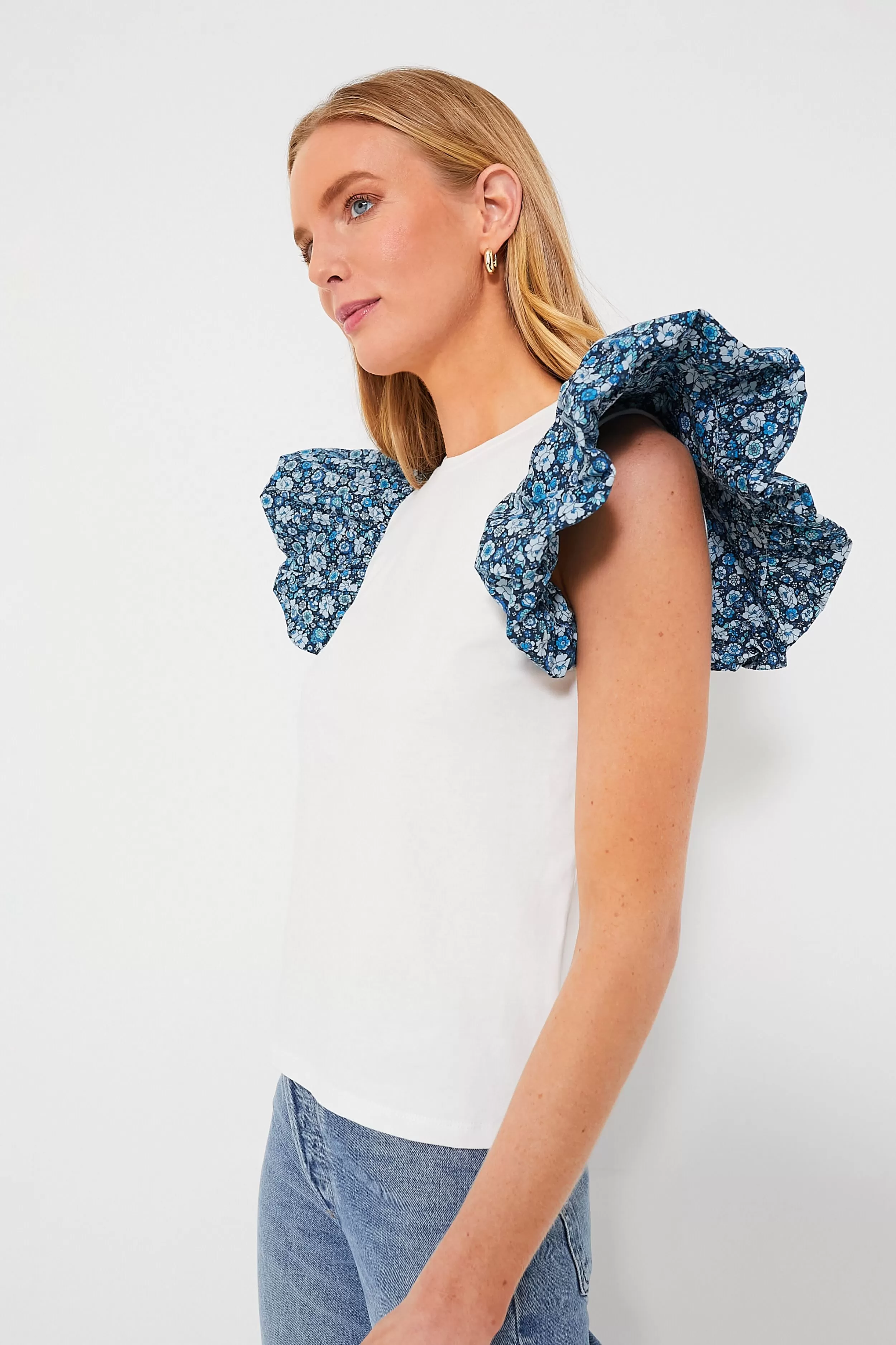 Blue Floral Shelby Tee