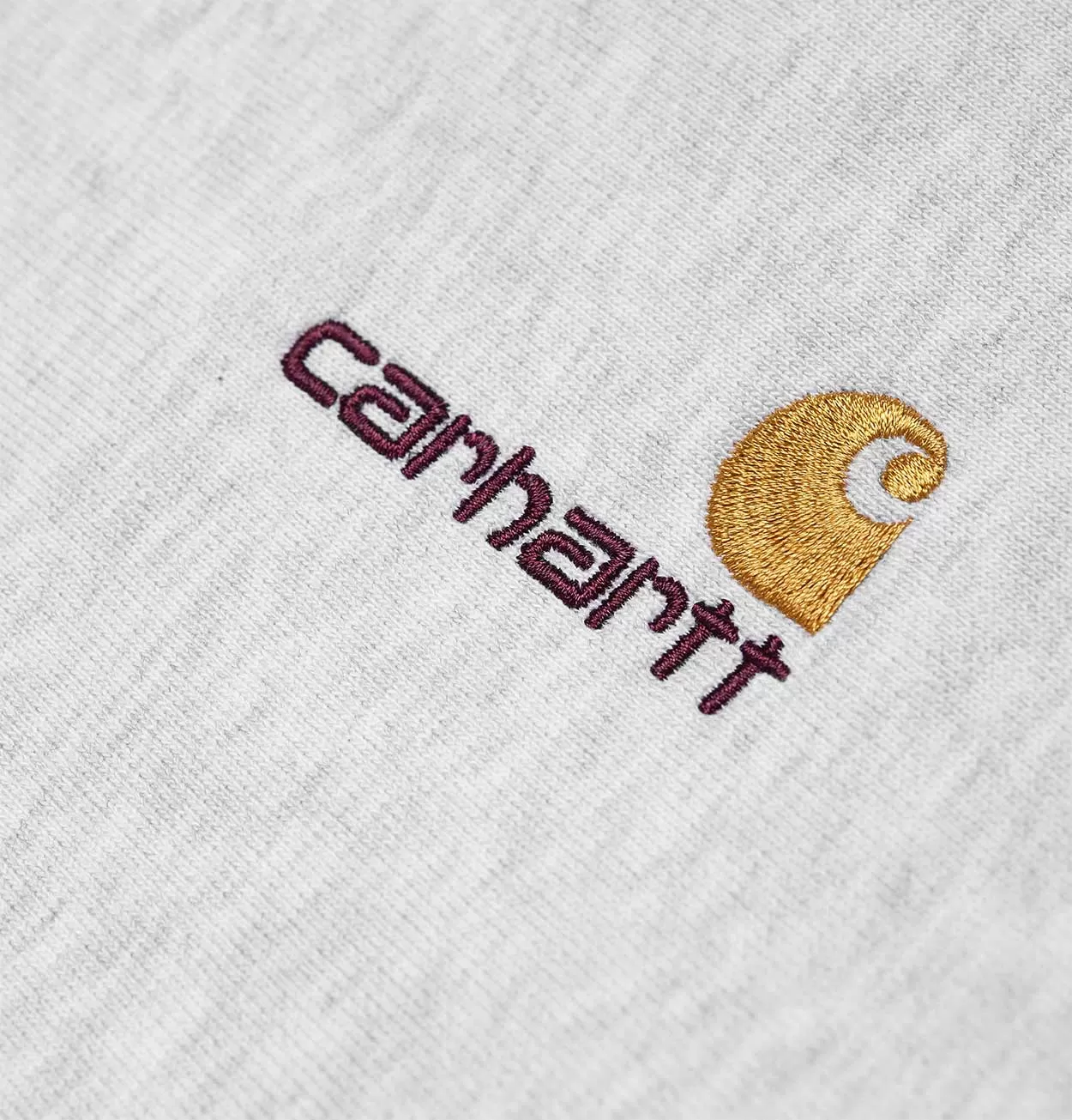 Carhartt WIP Half Zip American Script Sweatshirt in Ash Heather