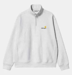 Carhartt WIP Half Zip American Script Sweatshirt in Ash Heather