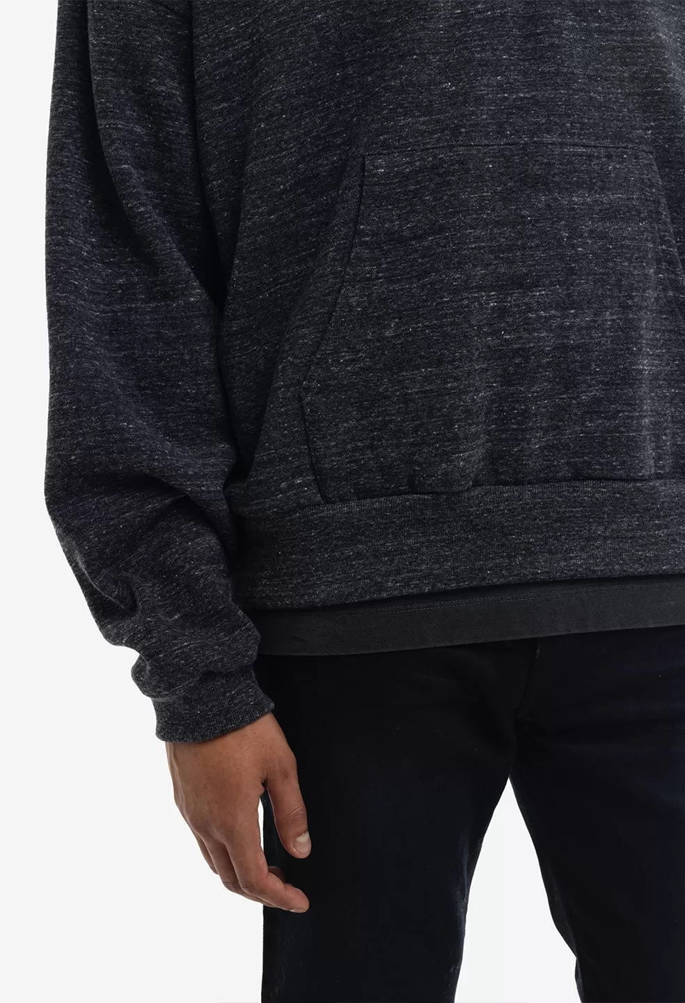 Cashmere Fleece Half Zip Pullover / Heather Black