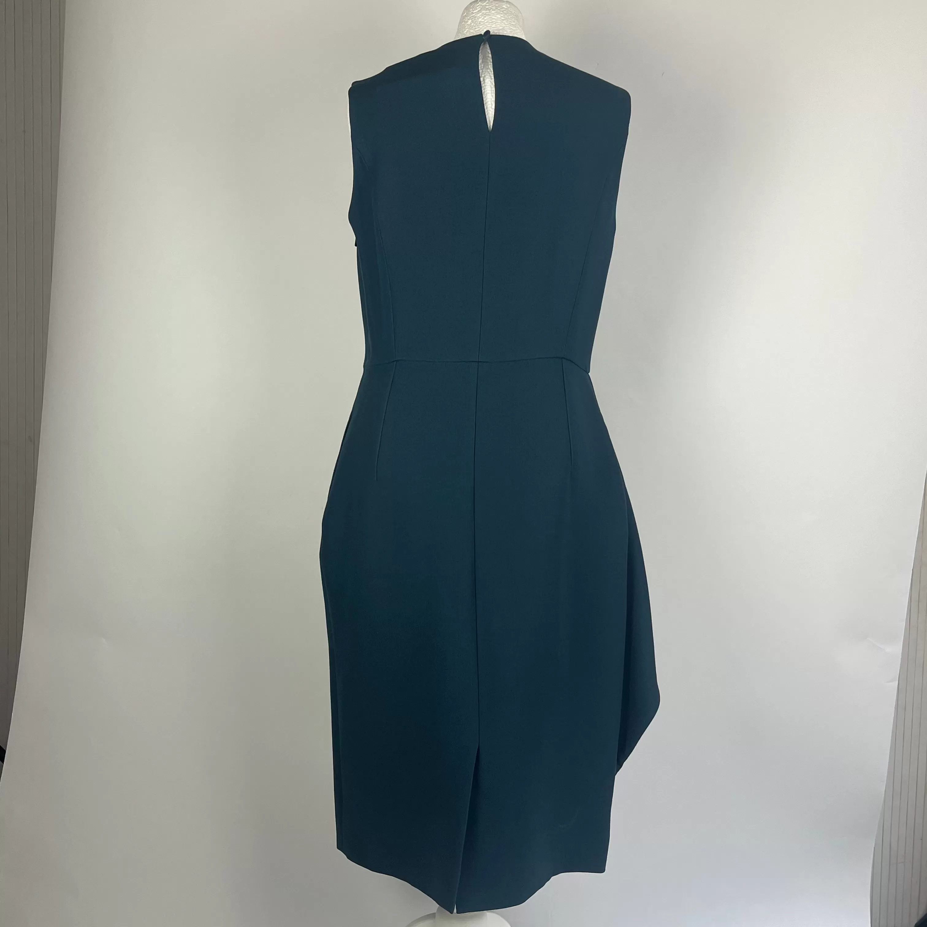 Christian Dior Teal Silk & Wool Midi Dress L