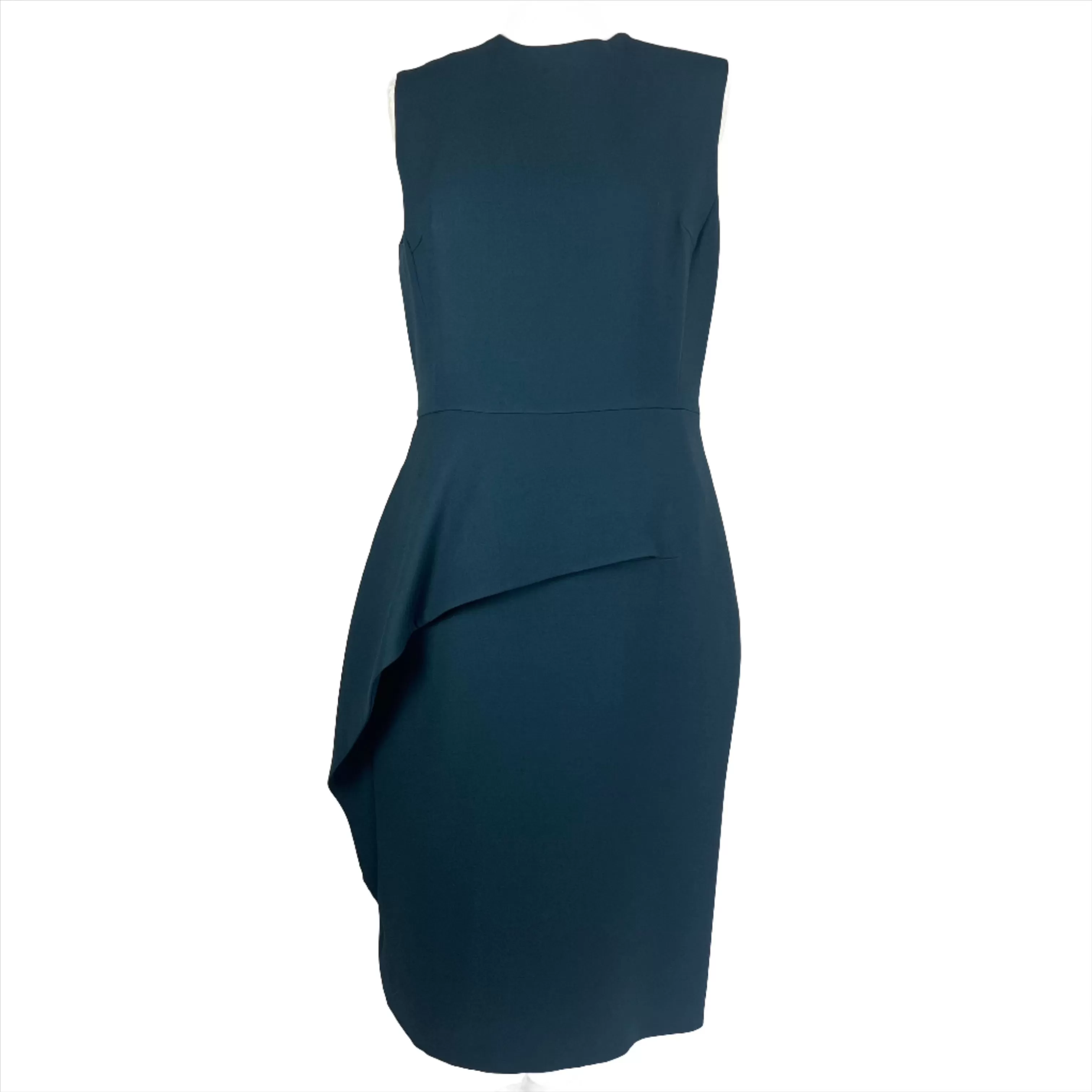 Christian Dior Teal Silk & Wool Midi Dress L