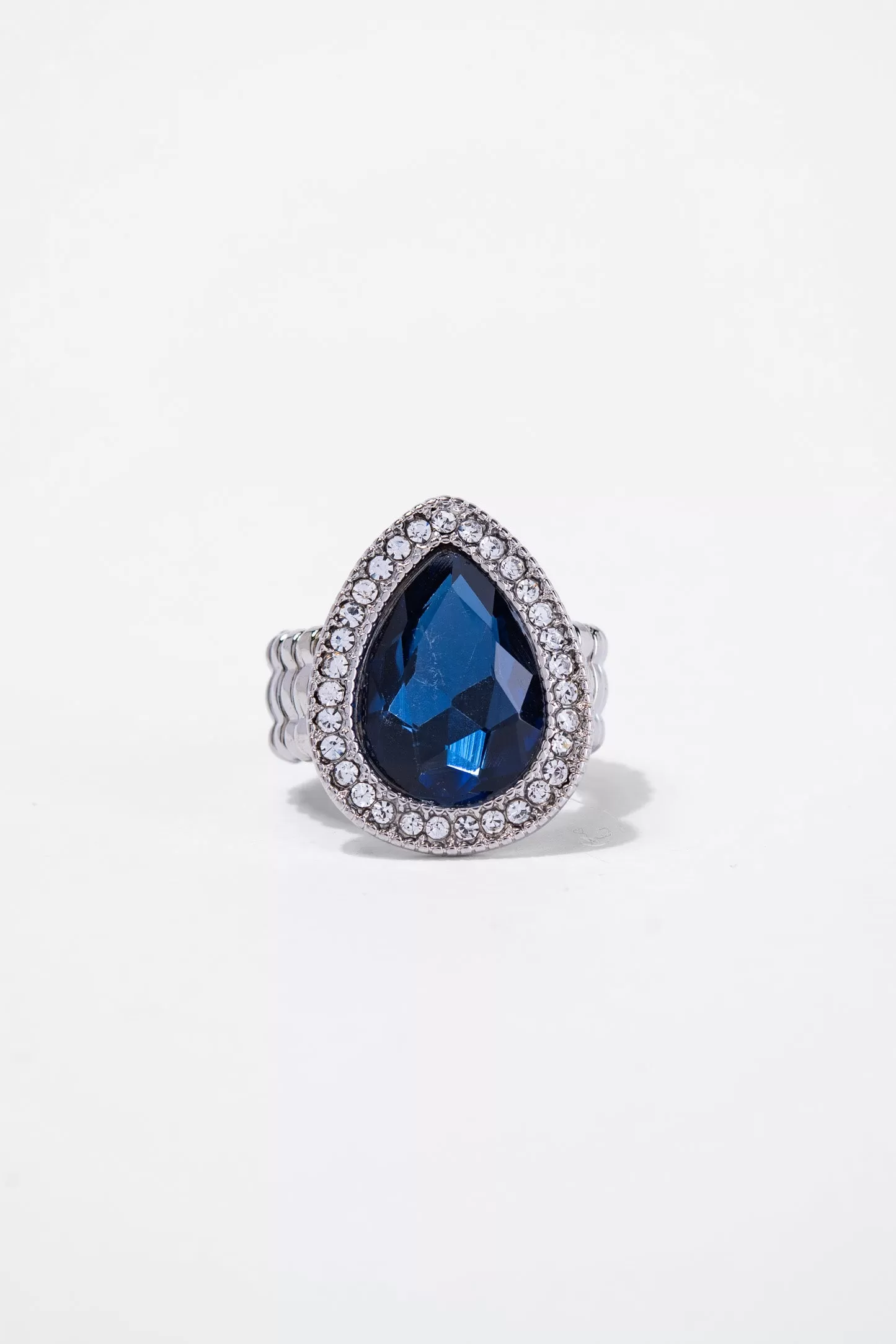 Deliah Teardrop Rhinestone Stretch Ring