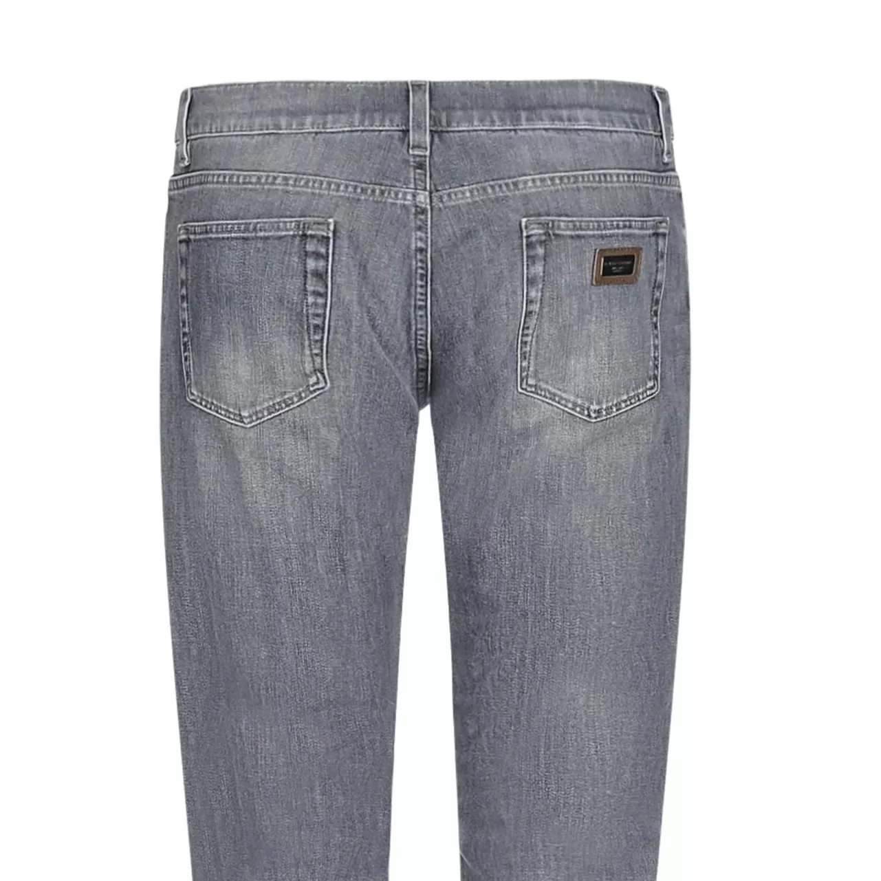 DOLCE & GABANNA 'Milano' Metal Plaque Skinny Light Grey Jeans