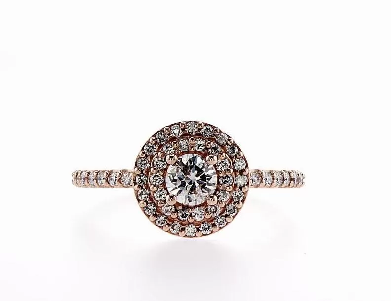 Double Halo Diamond Ring (0.65Ctw)