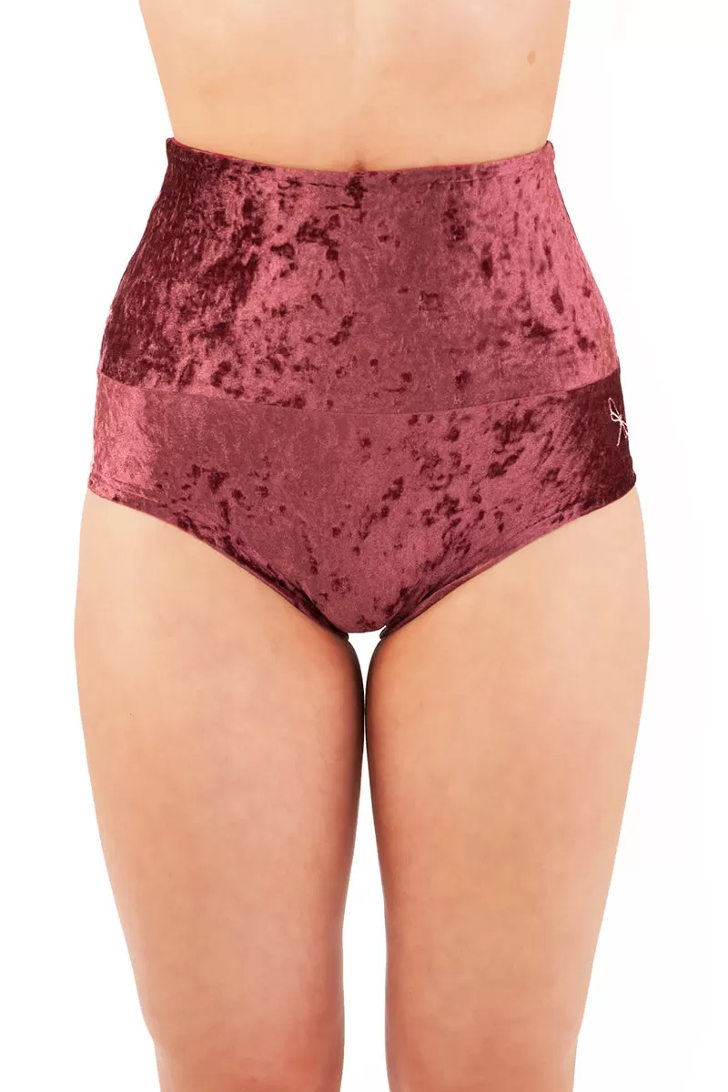 Dragonfly Betty High-Waisted Shorts - Velvet Amaranth