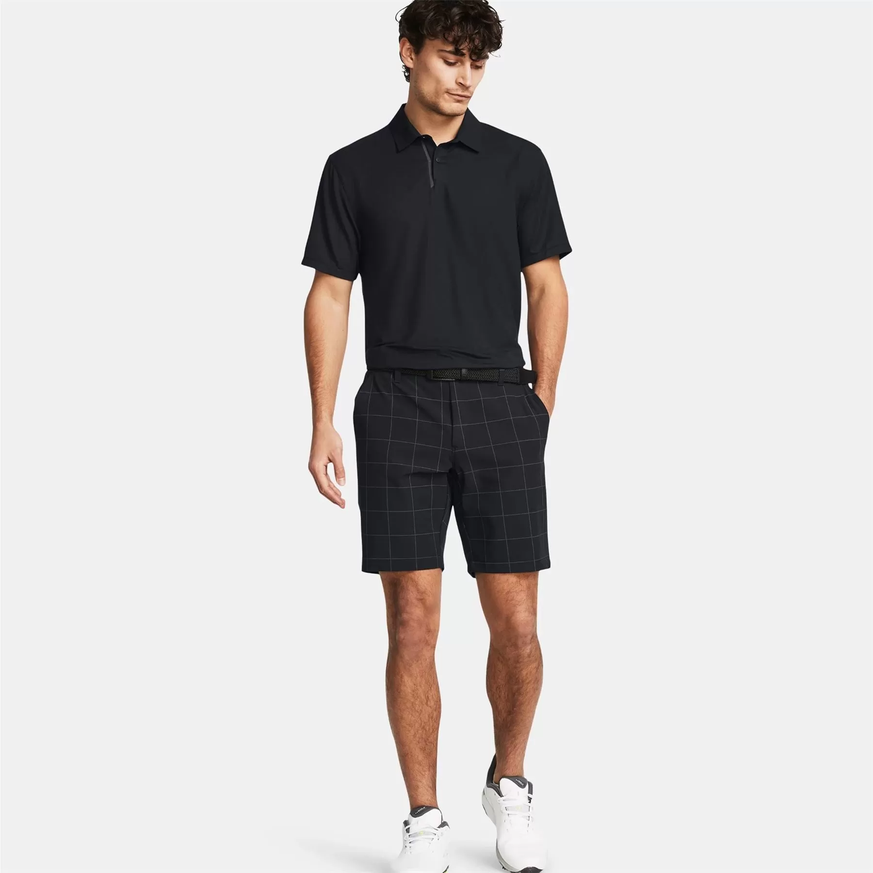 Drive Printed Tapered Fit Golf Shorts Black - SS24