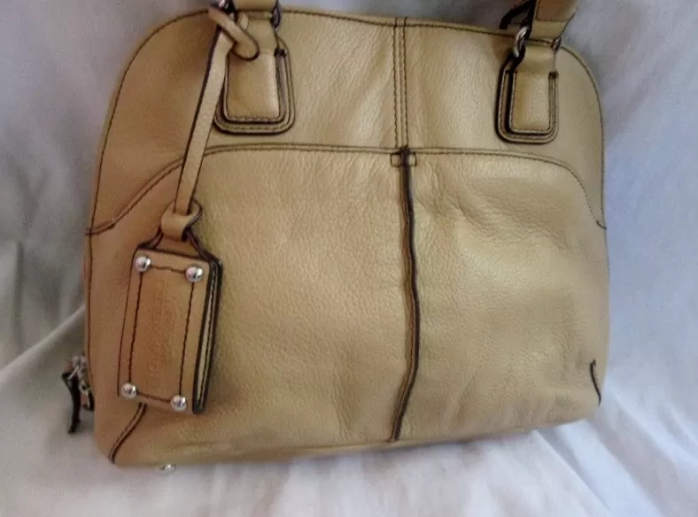 EUC TIGNANELLO leather hobo satchel tote shoulder bucket bag tote BEIGE TAN