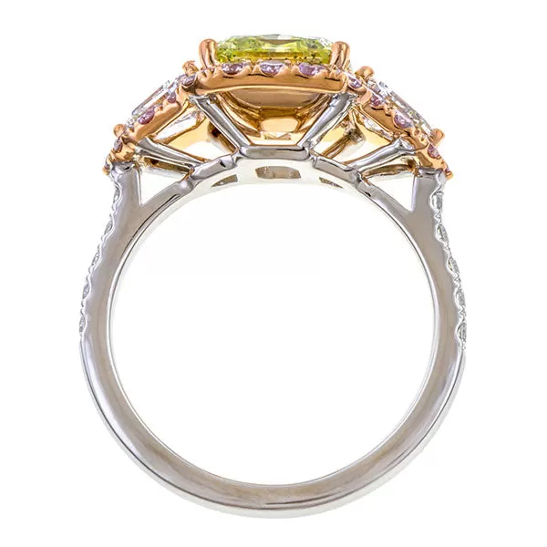 Fancy Yellow Green Diamond Ring