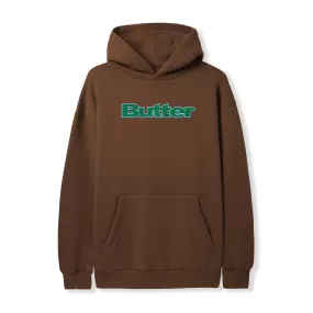 FELT LOGO APPLIQUE PULLOVER HOOD BROWN