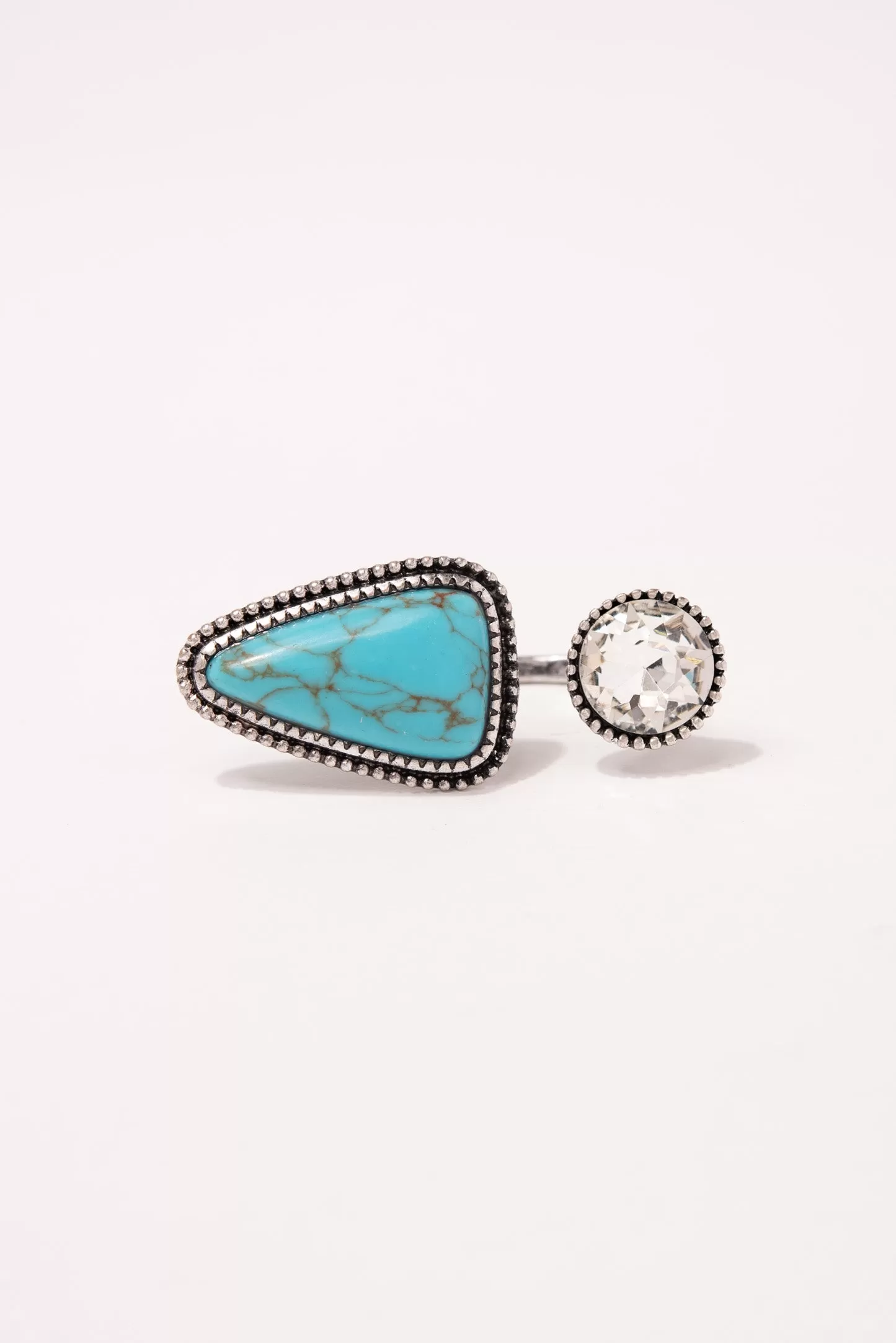 Genesis Turquoise Semi Stone Cuff Ring - Turquoise