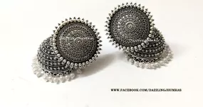 German Silver /Designer Oxidised Jhumkas