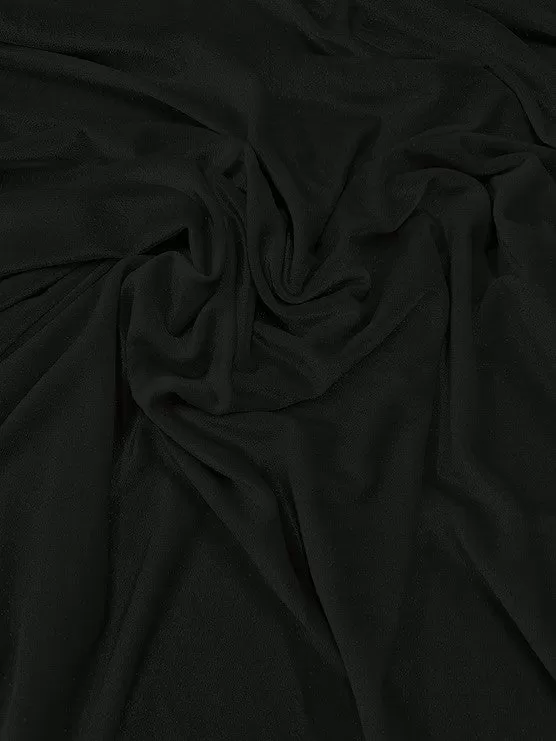 GLITTER STRETCH VELVET 360 GRAMS SPANDEX FABRIC / Black / Sold by the Yard