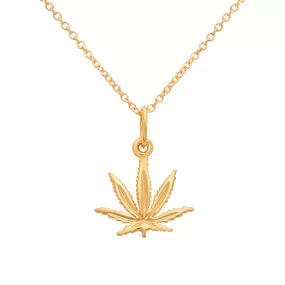 Gold Sativa Leaf Classic Pendant