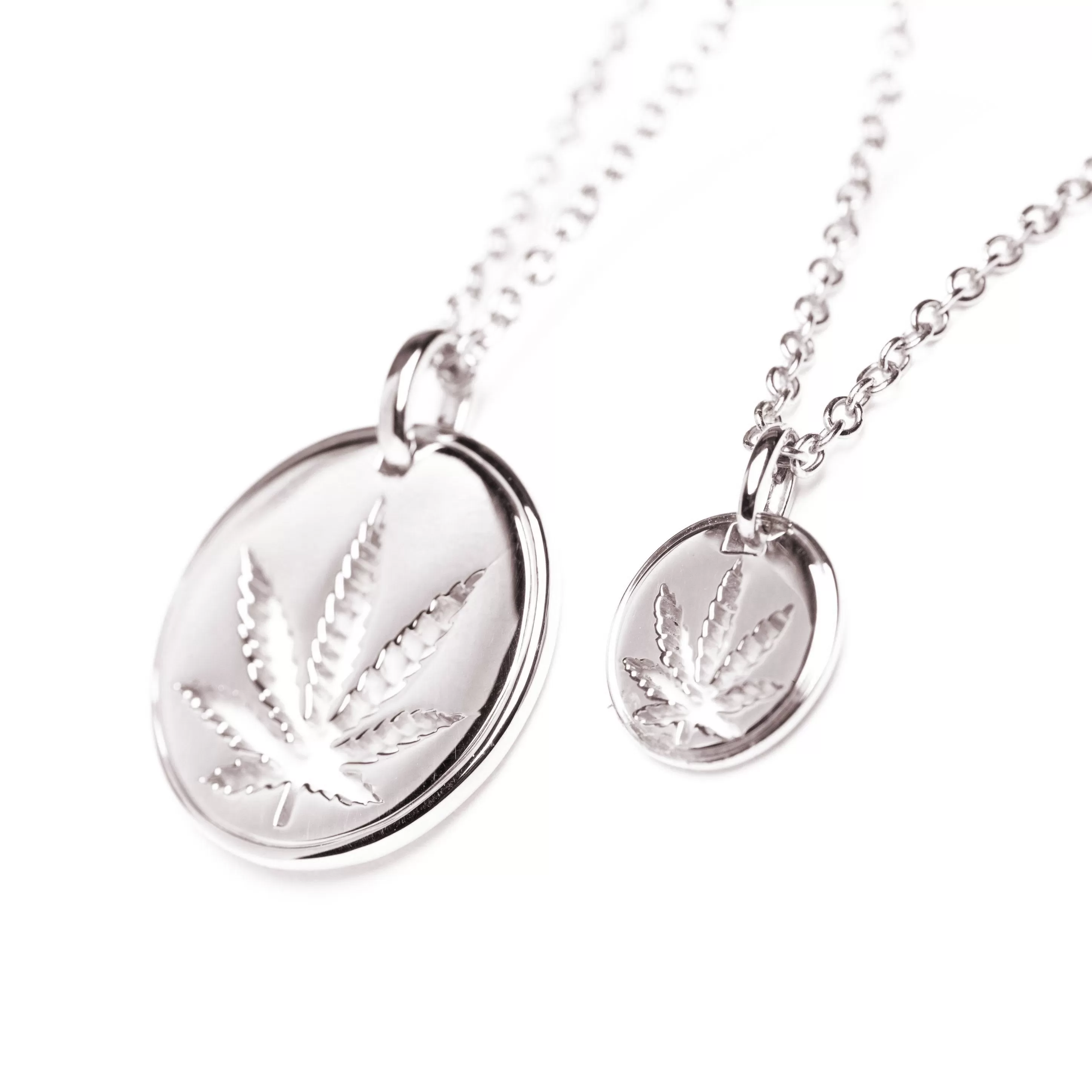 Gold Sativa Leaf Cutout Disc Pendant