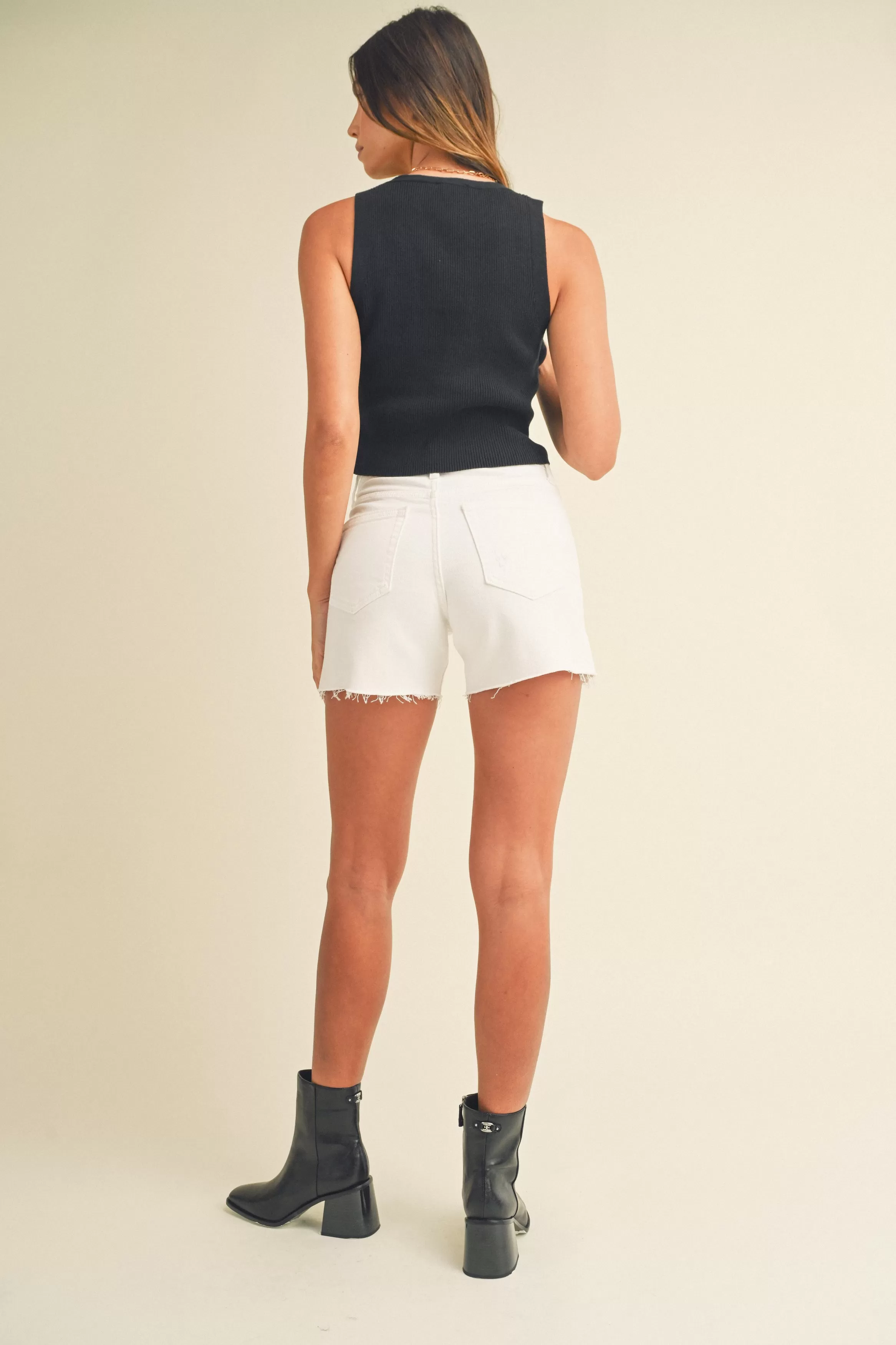 High Rise Side Slit Short