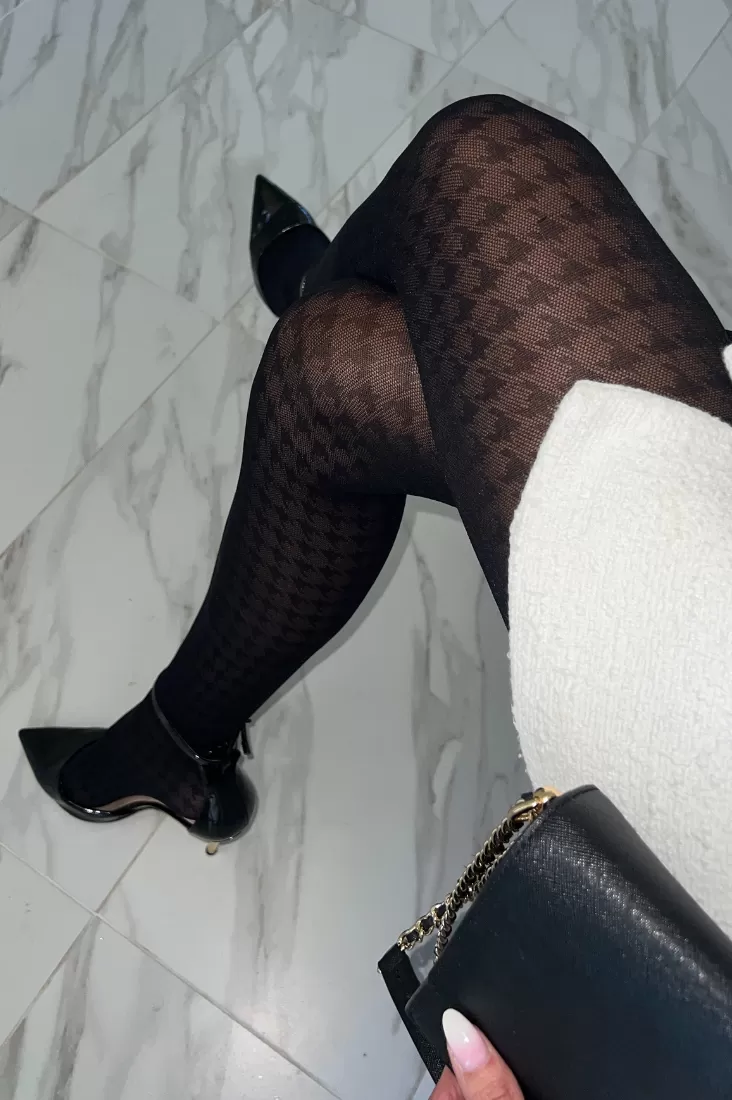 Houndstooth Pattern Tights