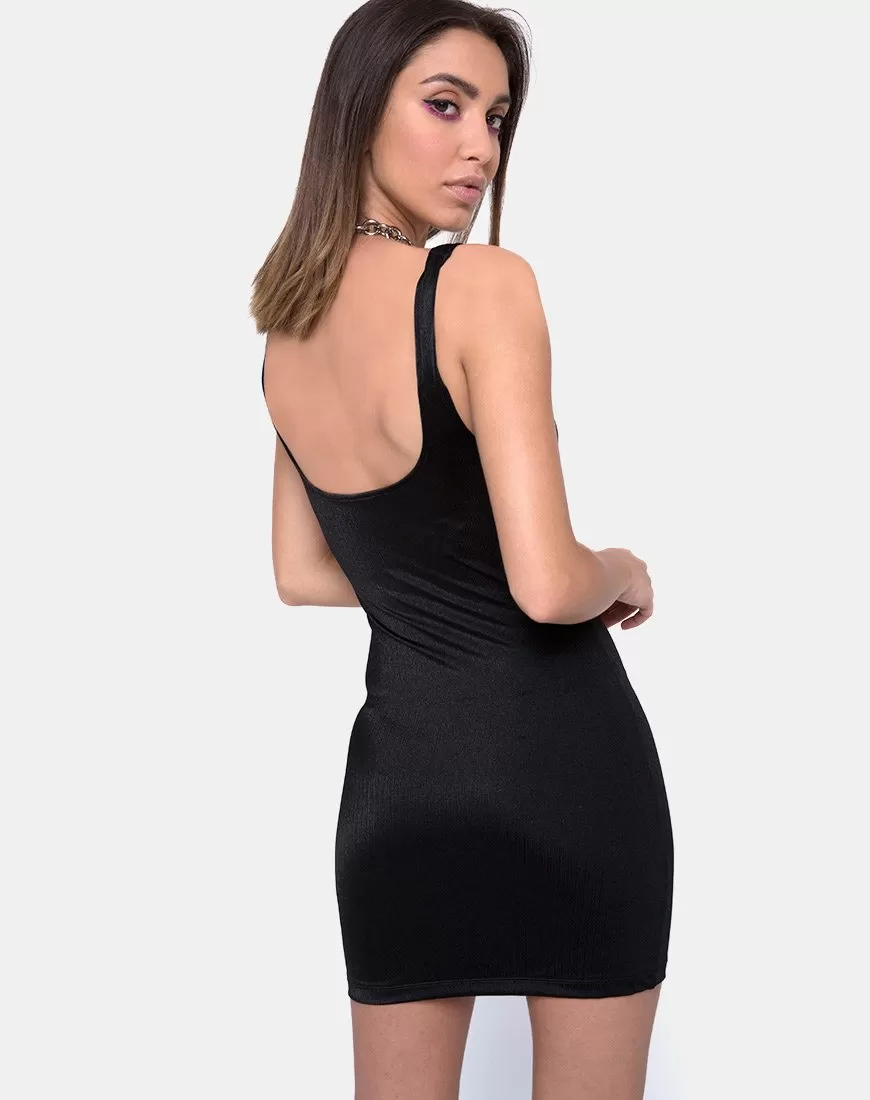 Hulana Dress in Nylon Spandex Black