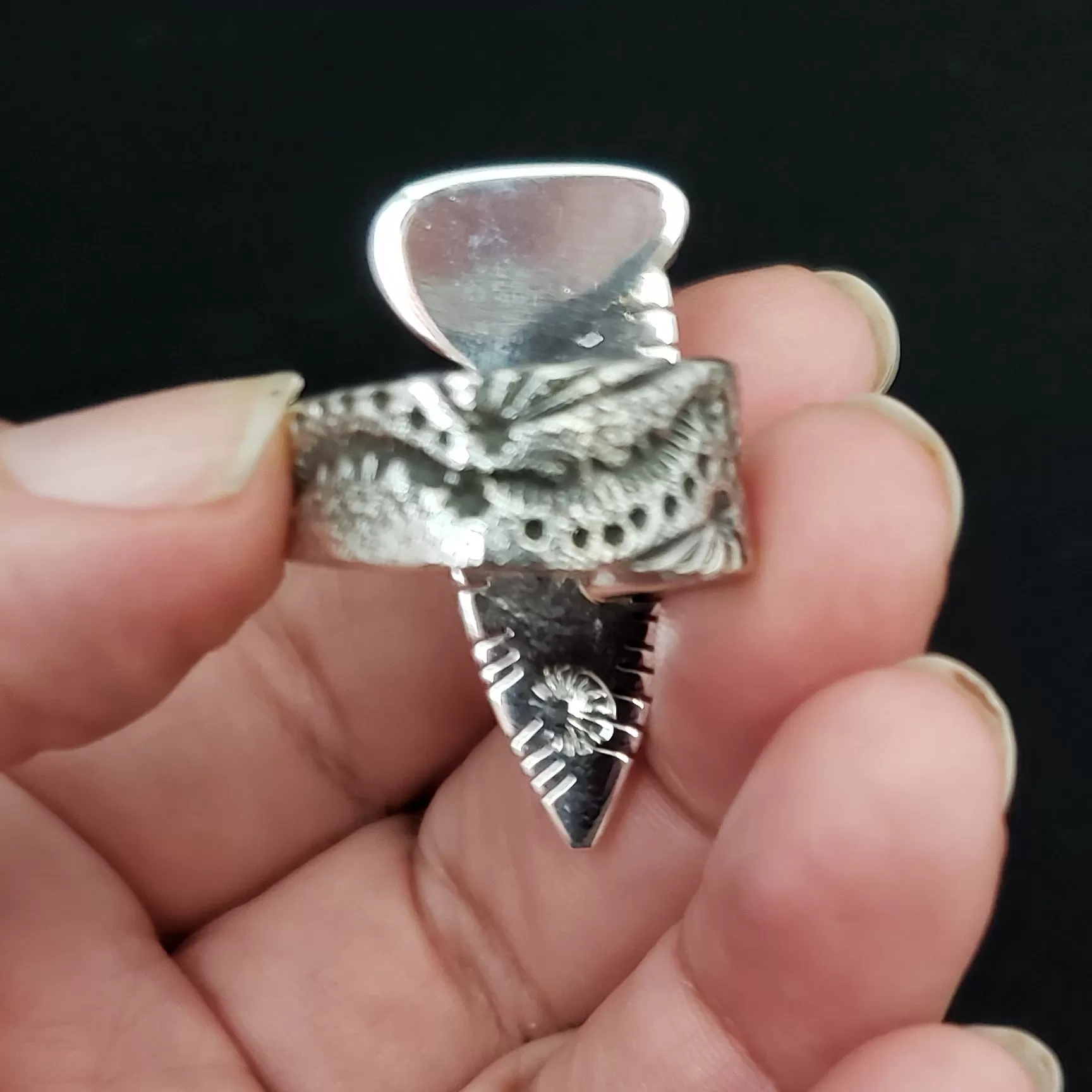 Kingman Turquoise and Inlay Spirit Person Ring