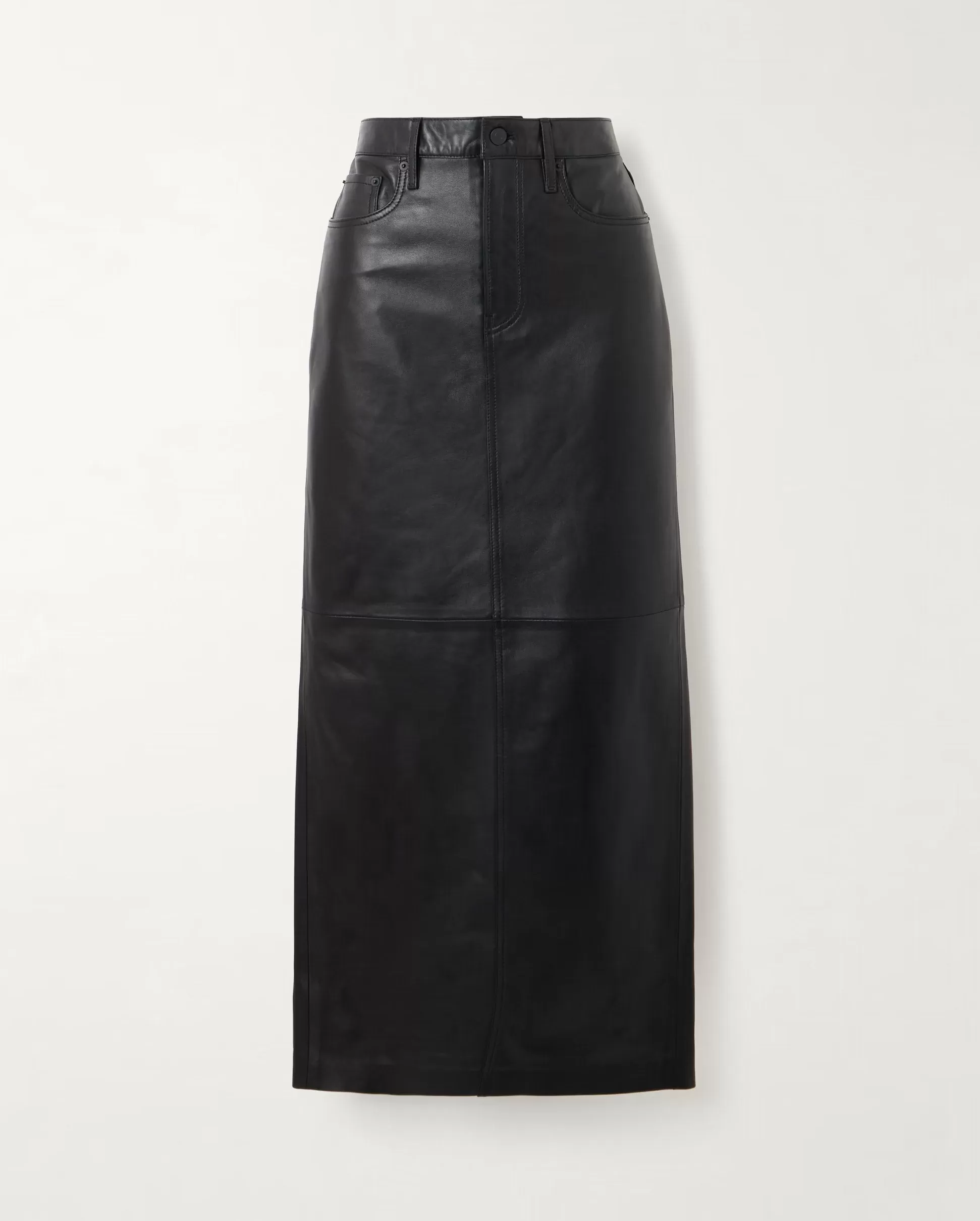 LEATHER COLUMN SKIRT / BLACK