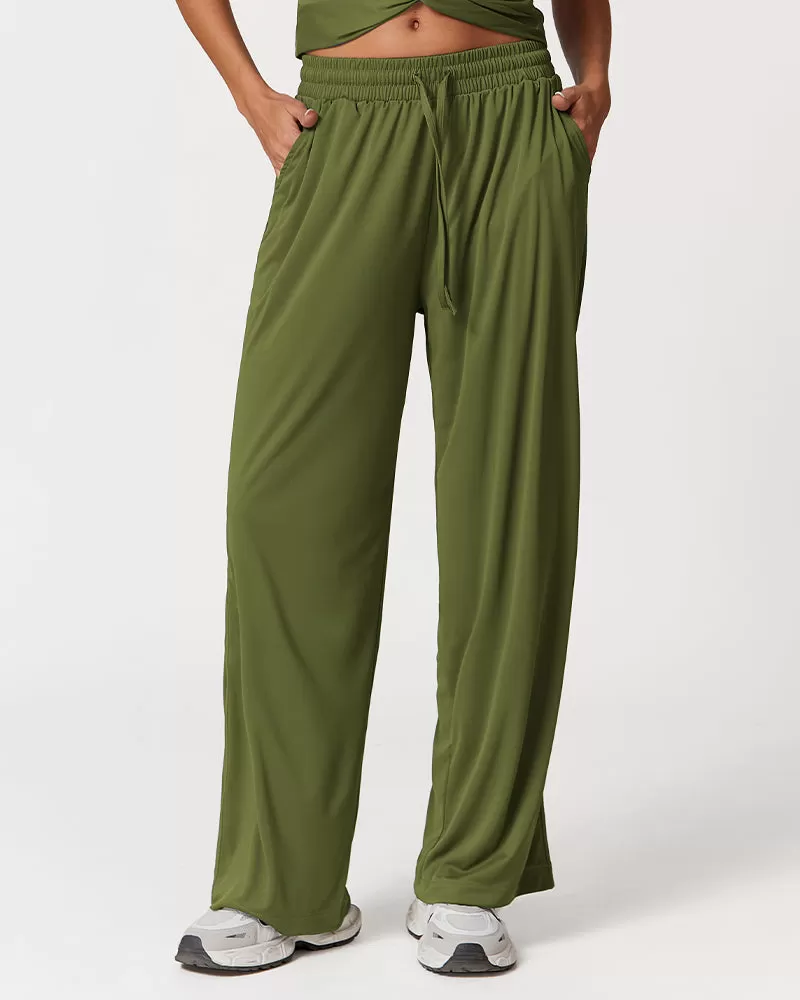 Lightweight Wide Leg Sports Pants