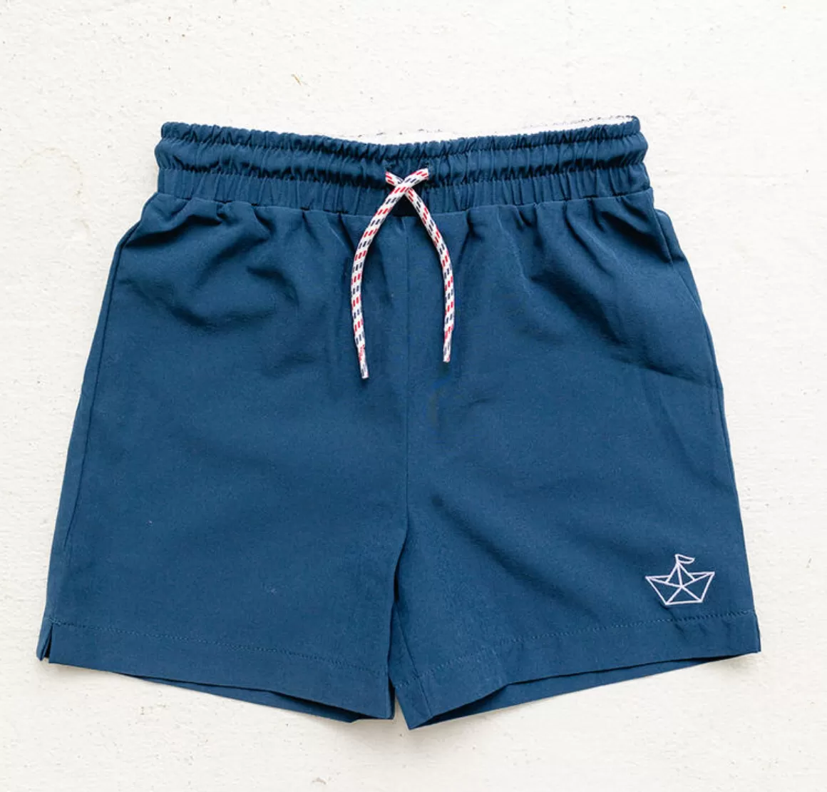 Little Paper Boat - Navy Harrison Sports Shorts